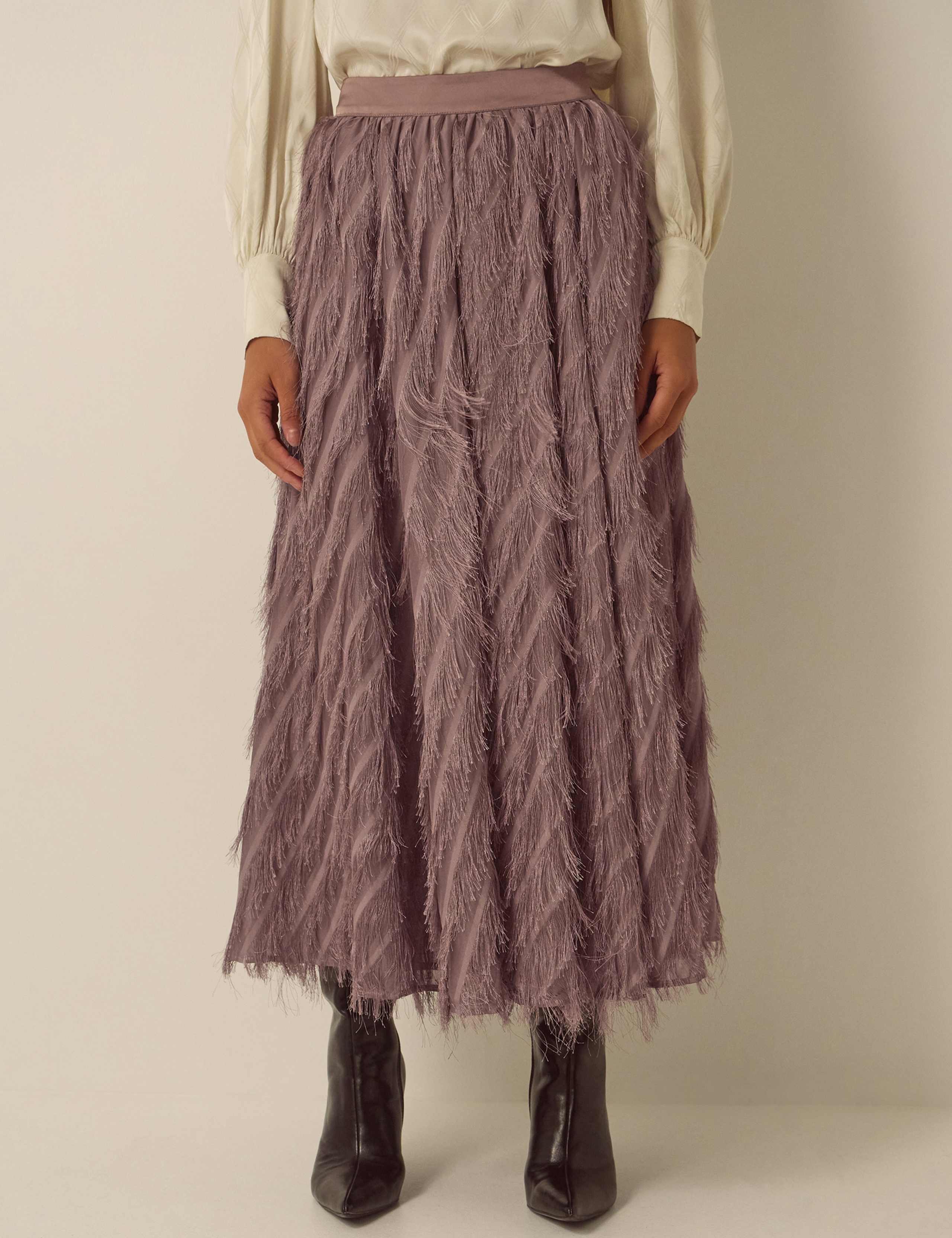 Fringed Skater Midi Skirt 3 of 5