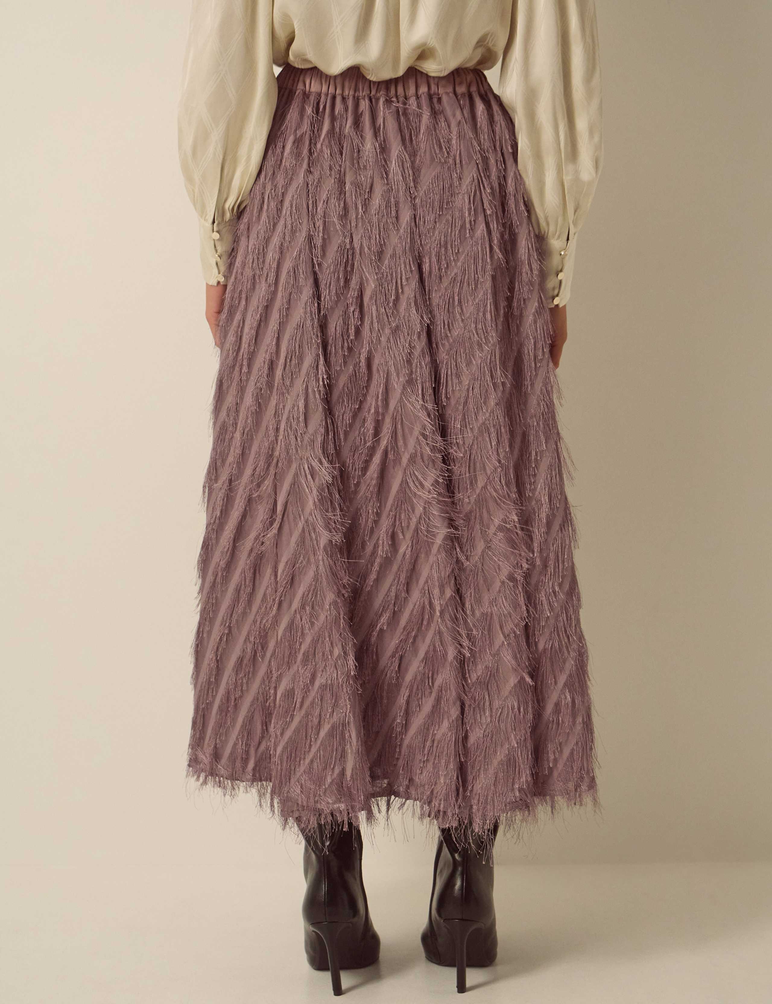 Fringed Skater Midi Skirt 4 of 5