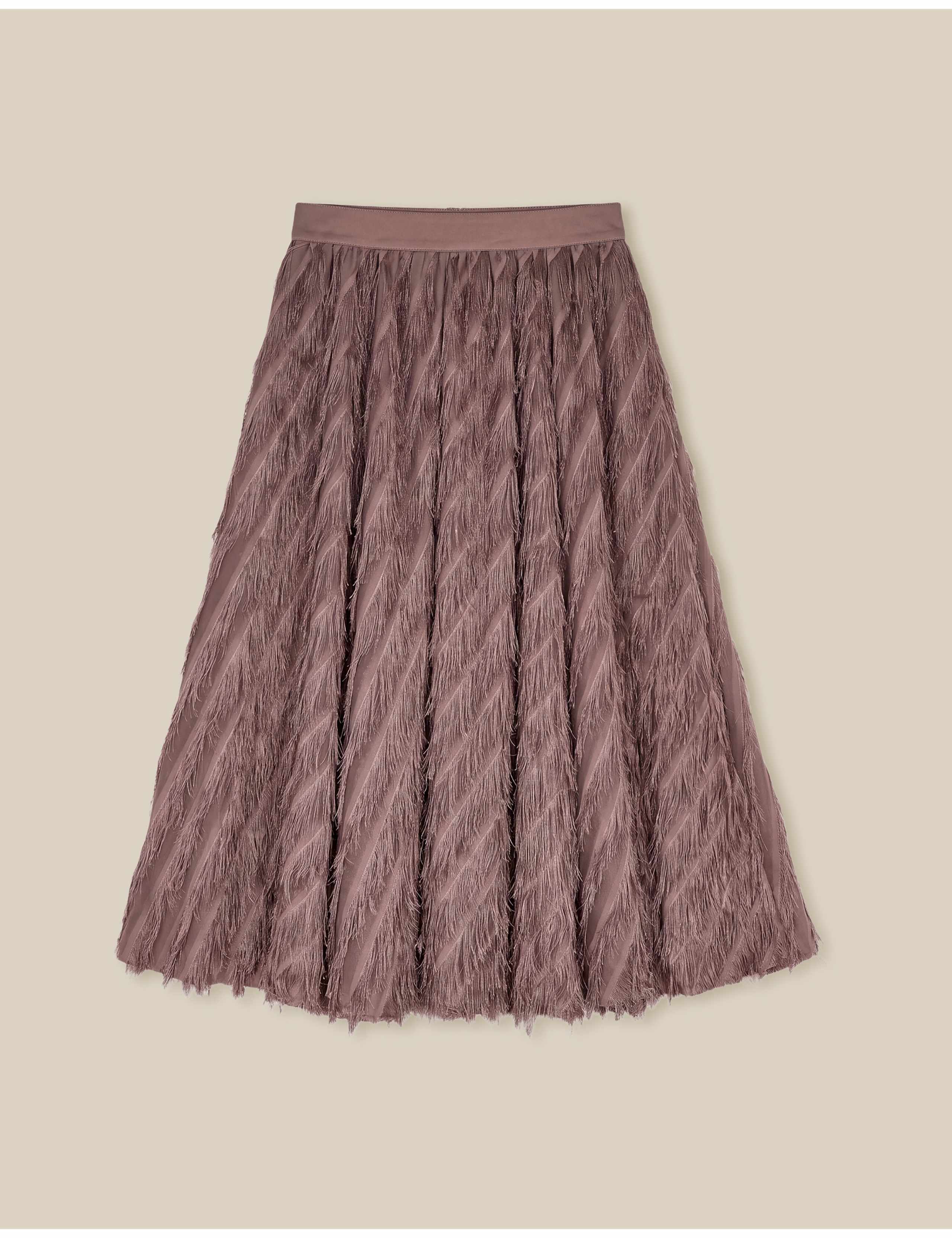 Fringed Skater Midi Skirt 2 of 5