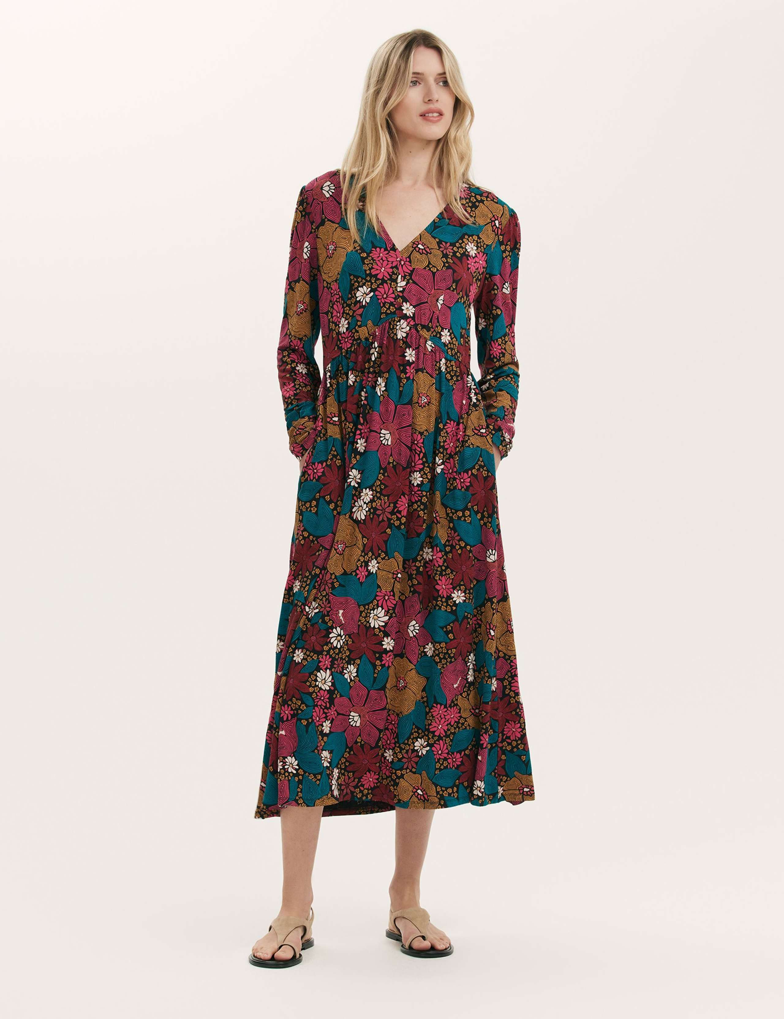 Jersey Floral Midi Dress 1 of 4