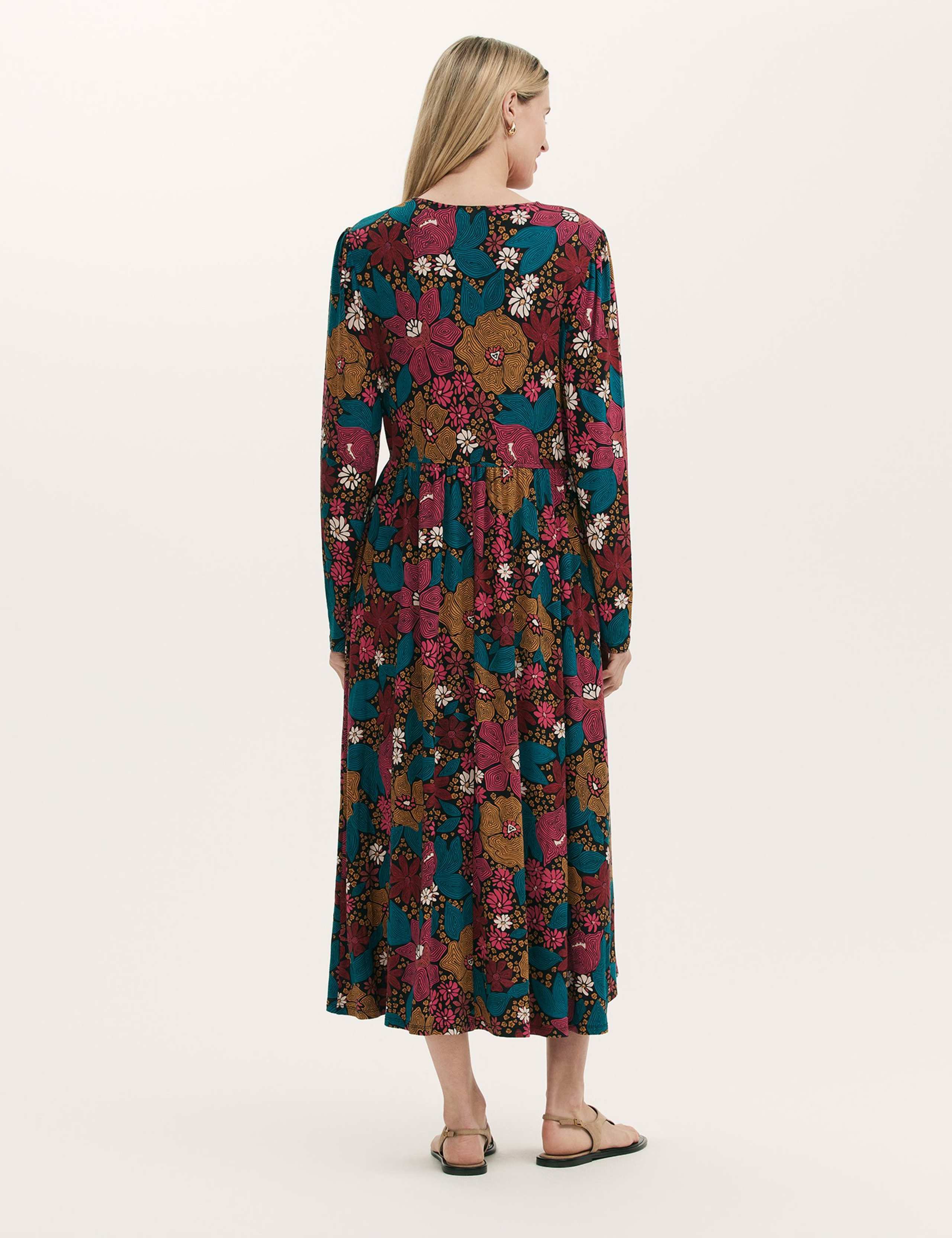 Jersey Floral Midi Dress 3 of 4