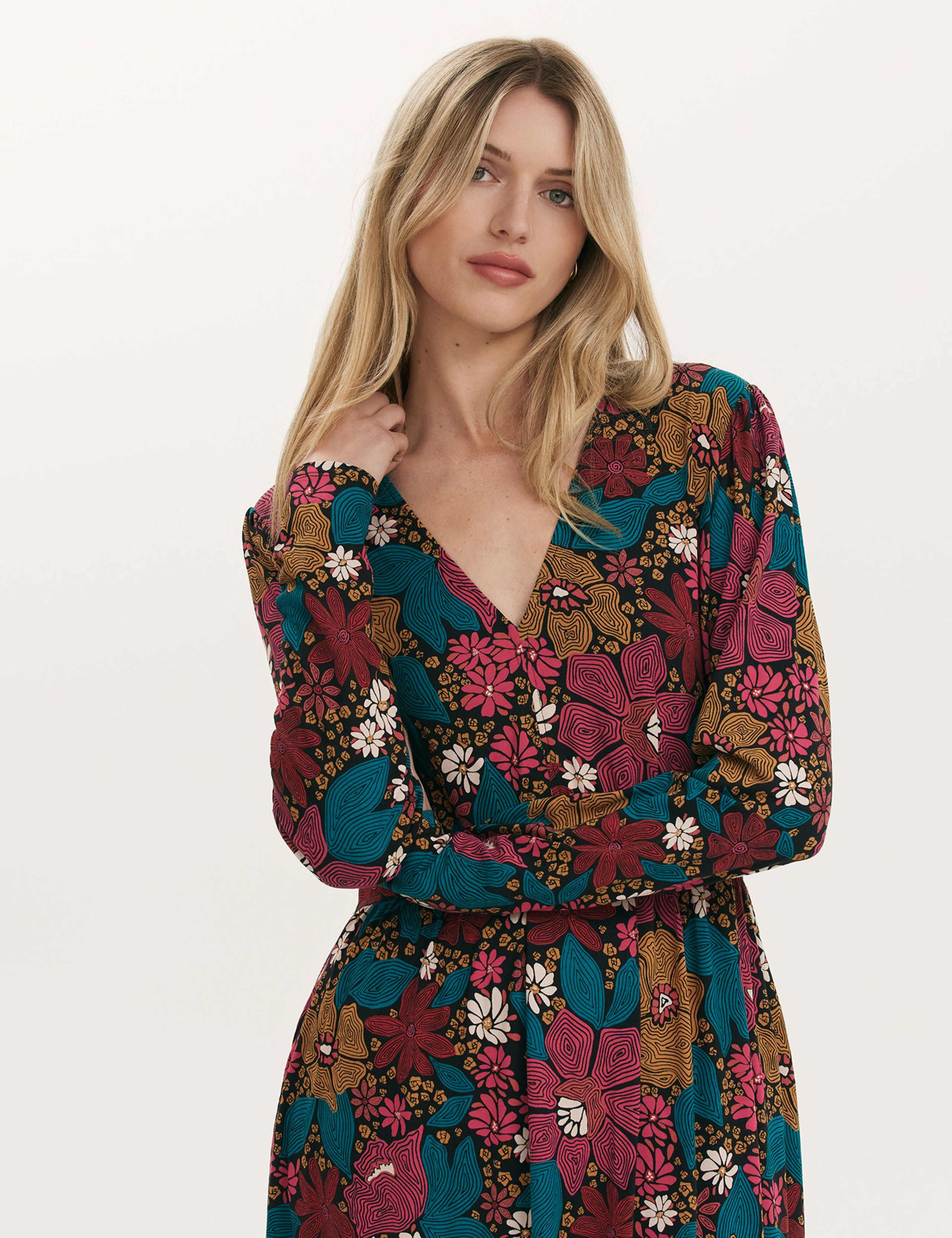 Jersey Floral Midi Dress 4 of 4