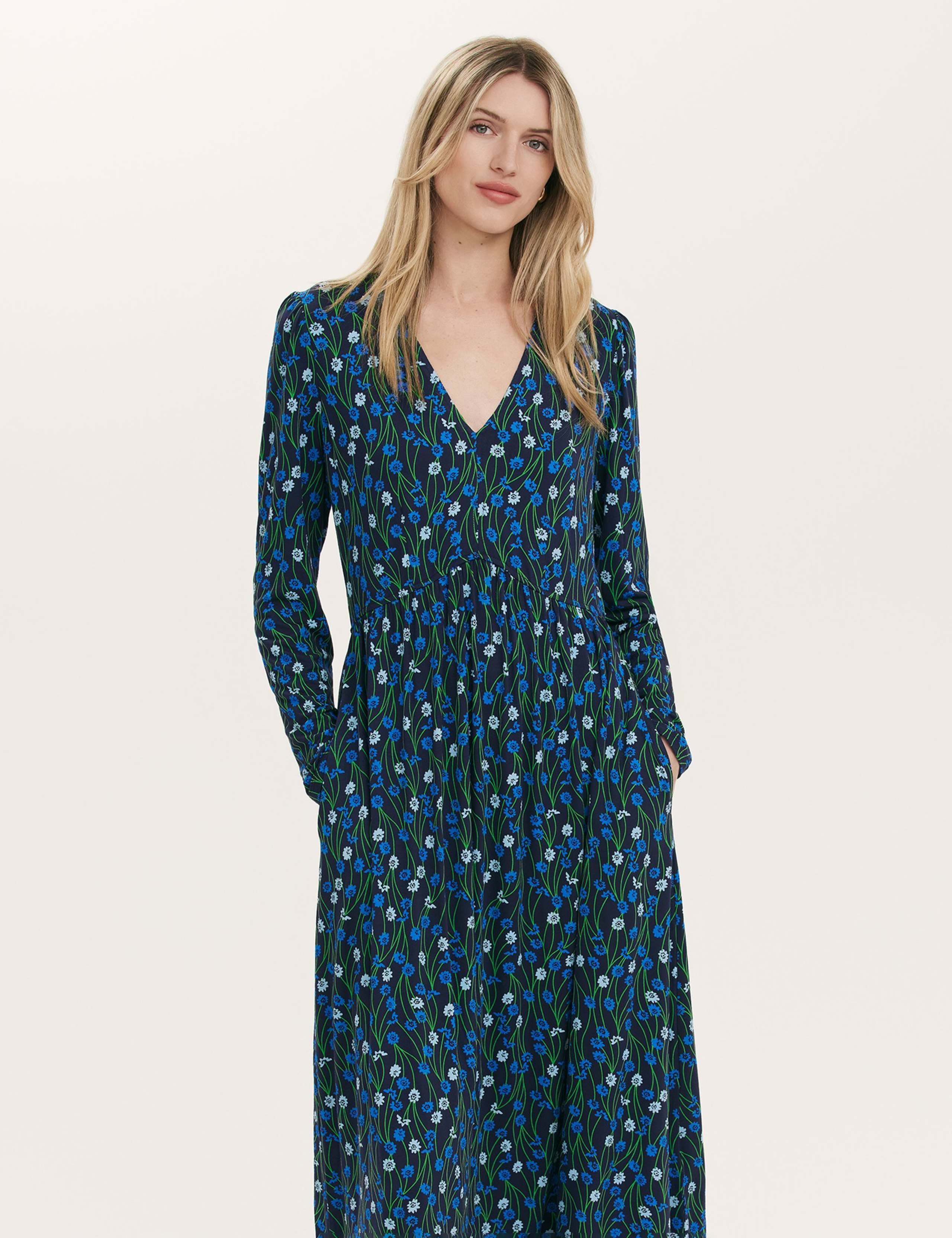 Jersey Floral Midi Dress 2 of 4
