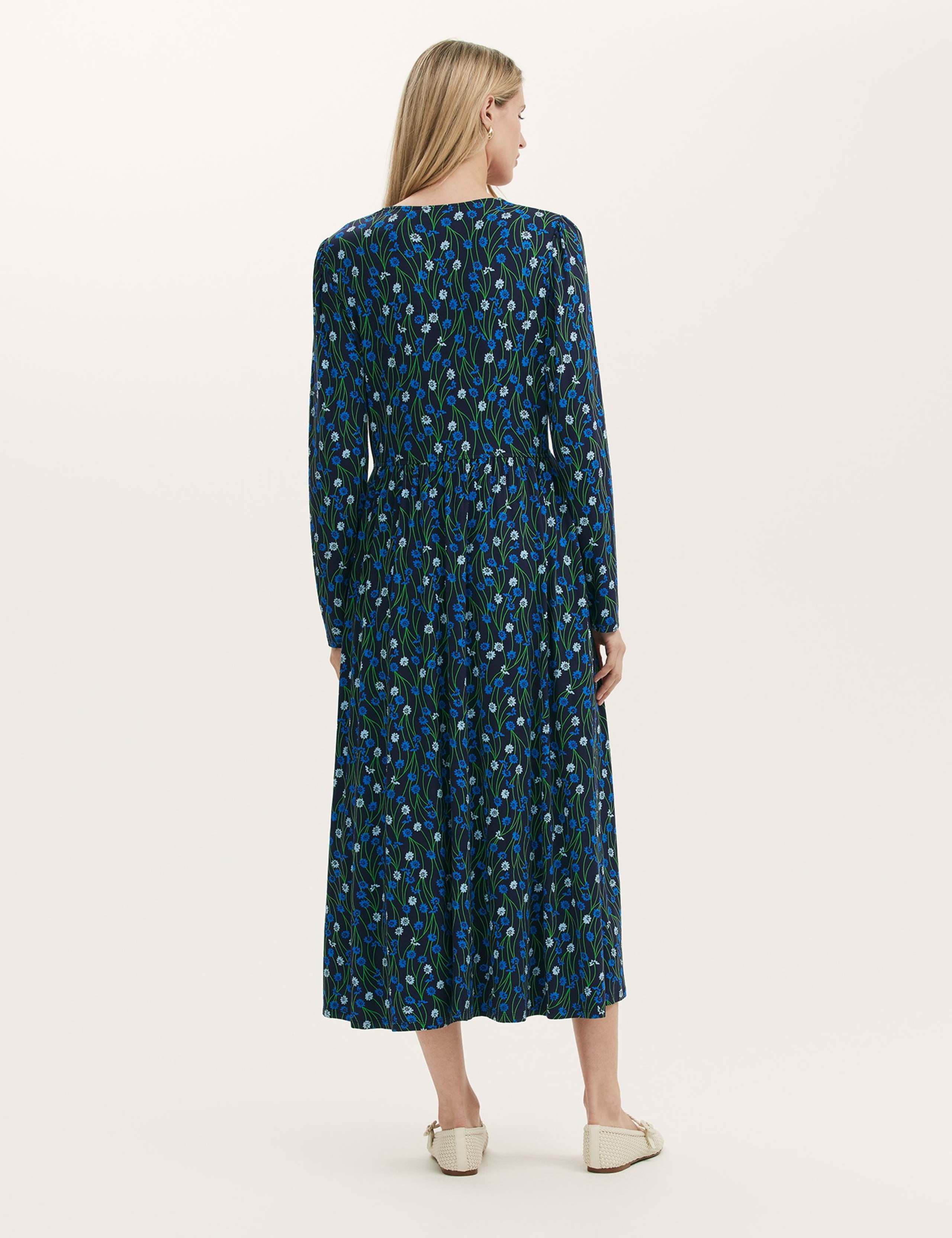 Jersey Floral Midi Dress 3 of 4