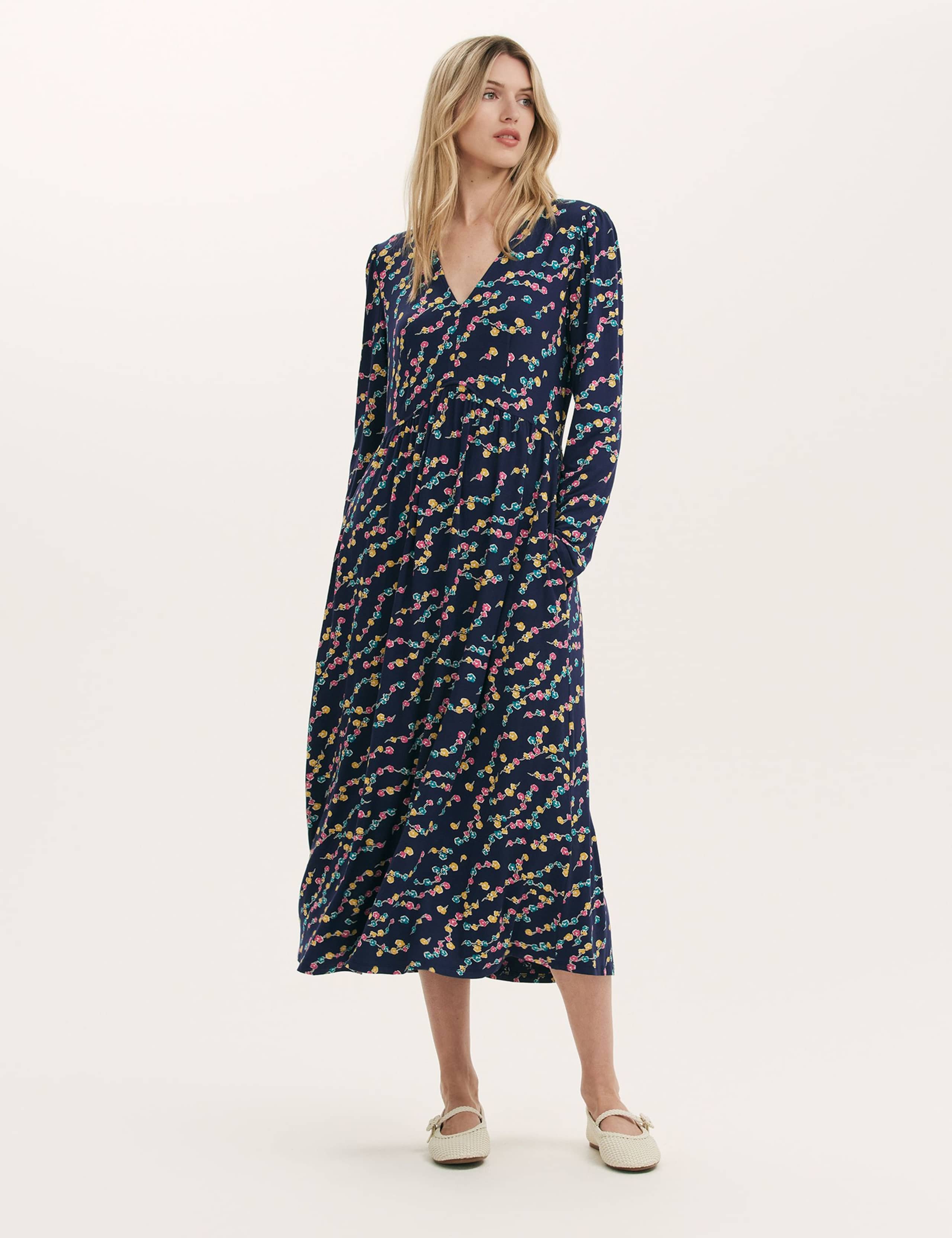 Jersey Floral Midi Dress 1 of 4