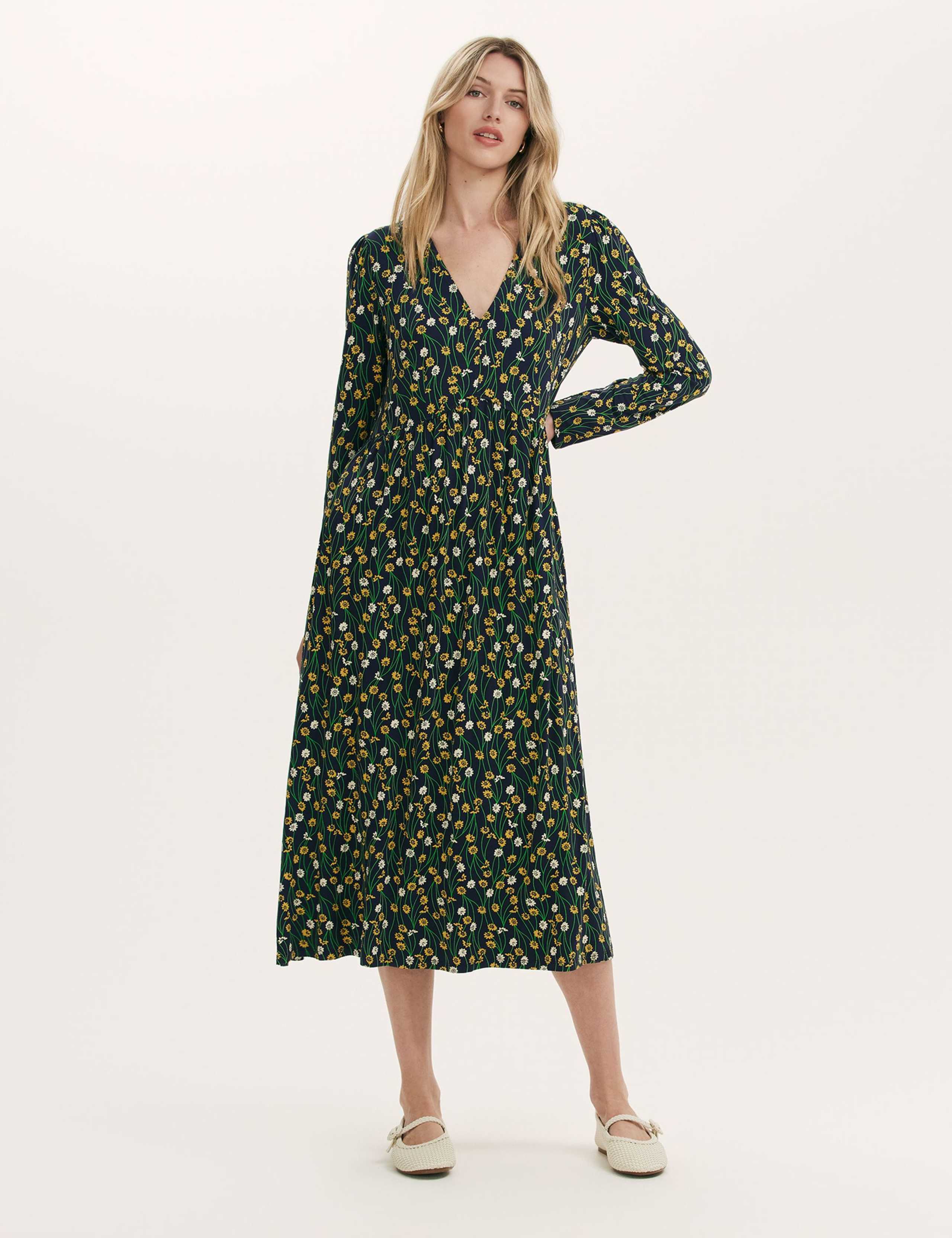 Jersey Floral Midi Dress 2 of 5