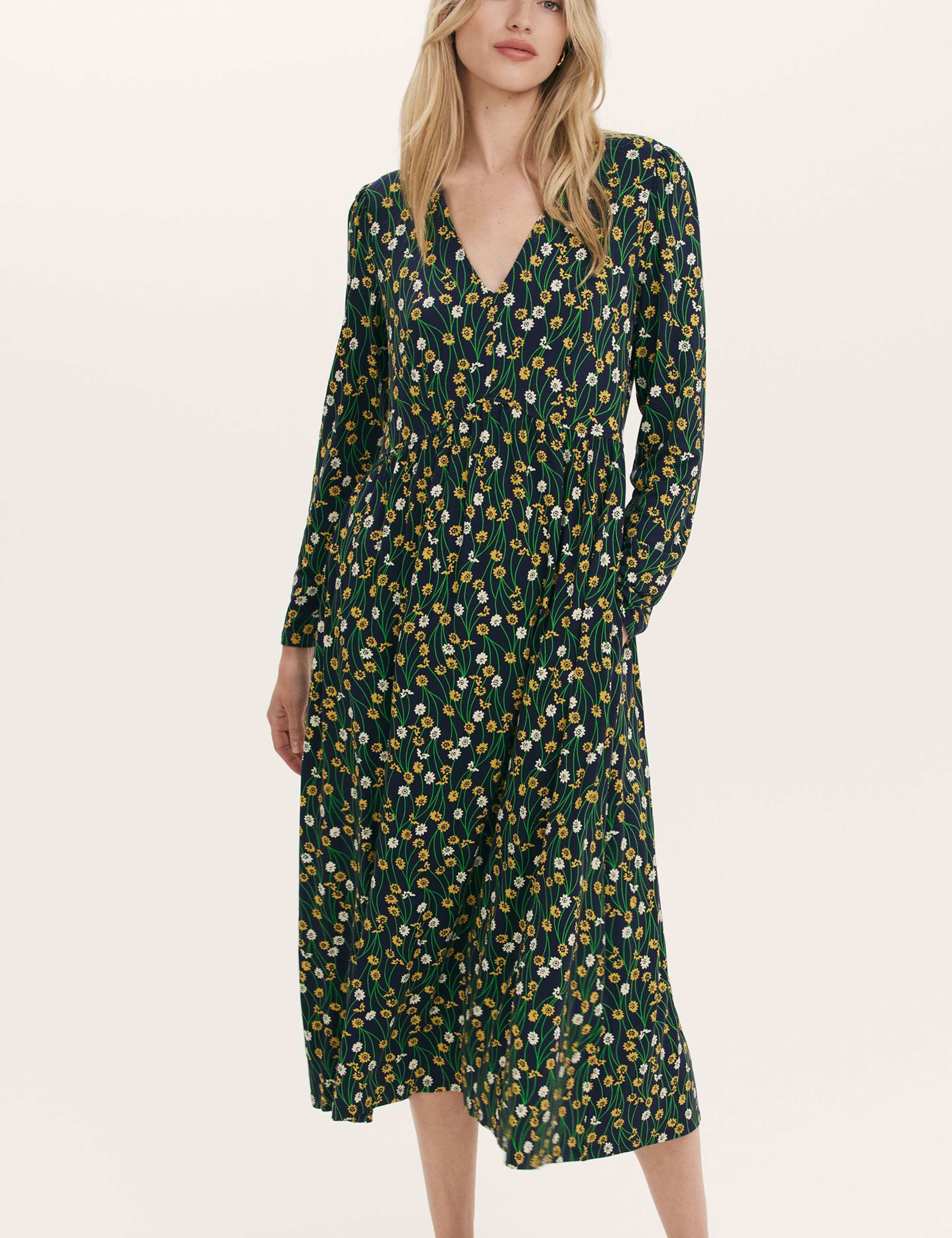 Jersey Floral Midi Dress 4 of 5