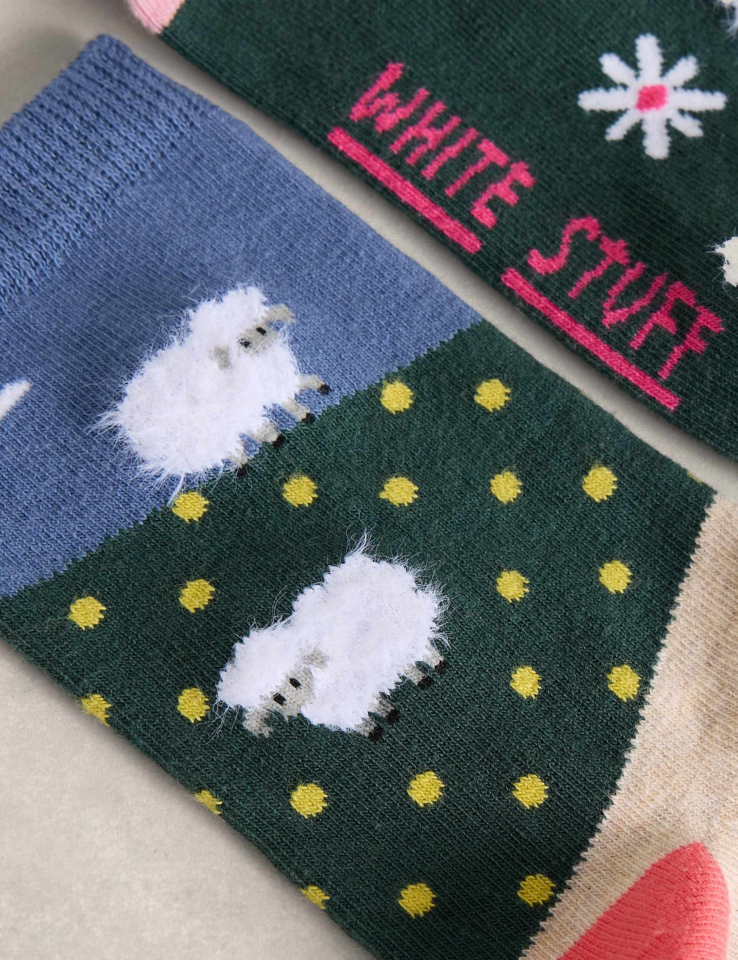 2pk Cotton Rich Fluffy Sheep Ankle High Socks 2 of 2