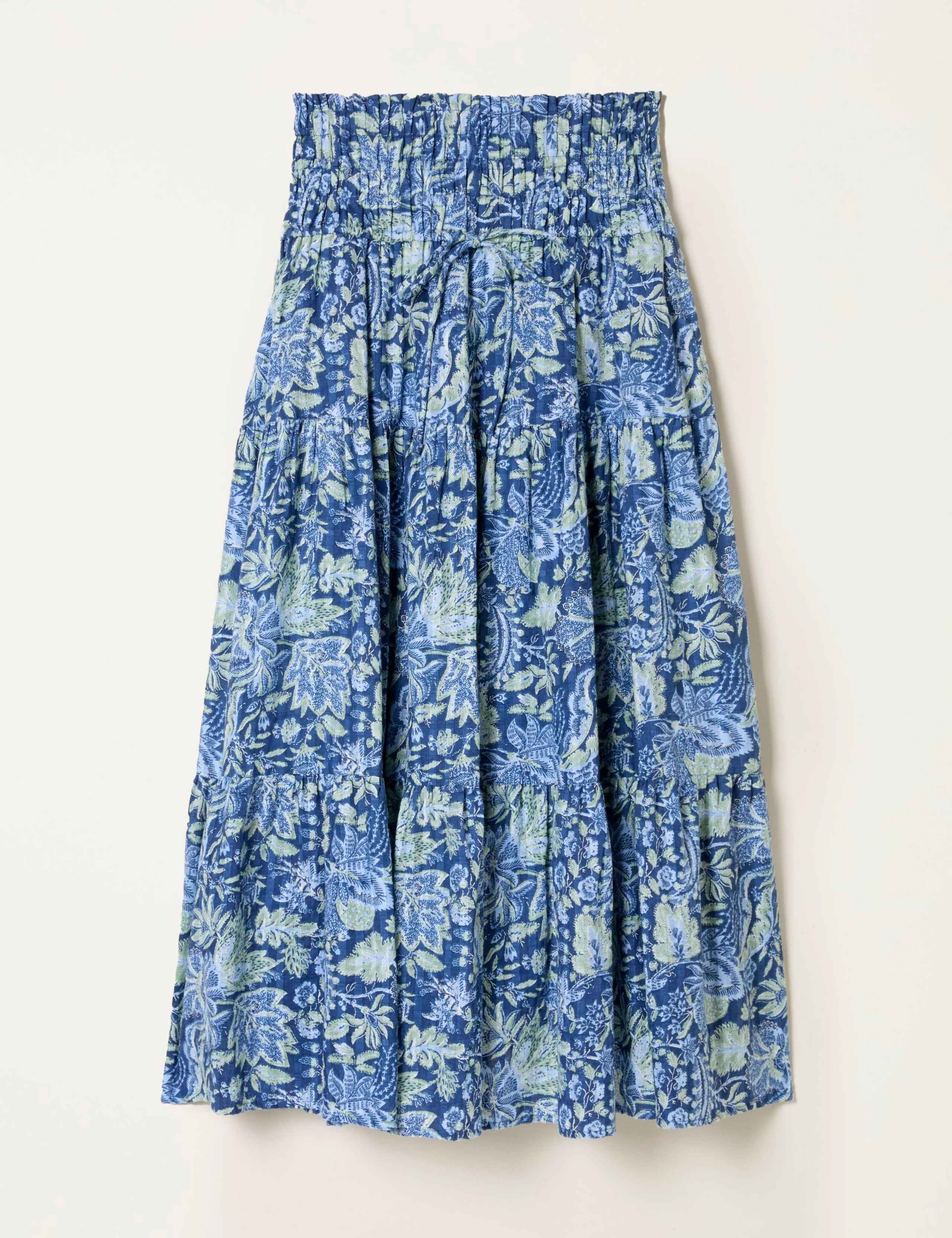 Cotton Rich Paisley Midi Tiered Skirt 2 of 7
