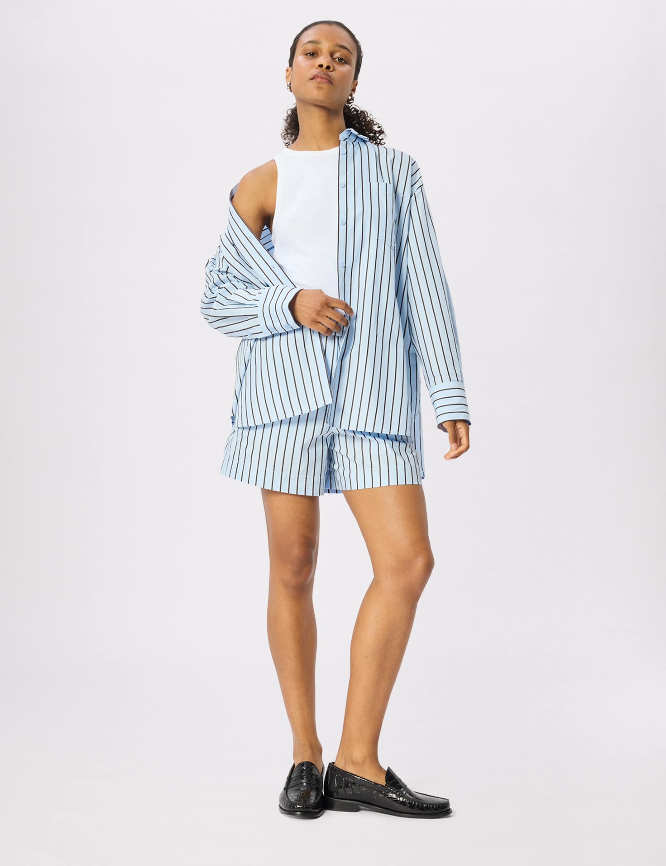 Cotton Rich Striped Oversized Shirt 3 of 7