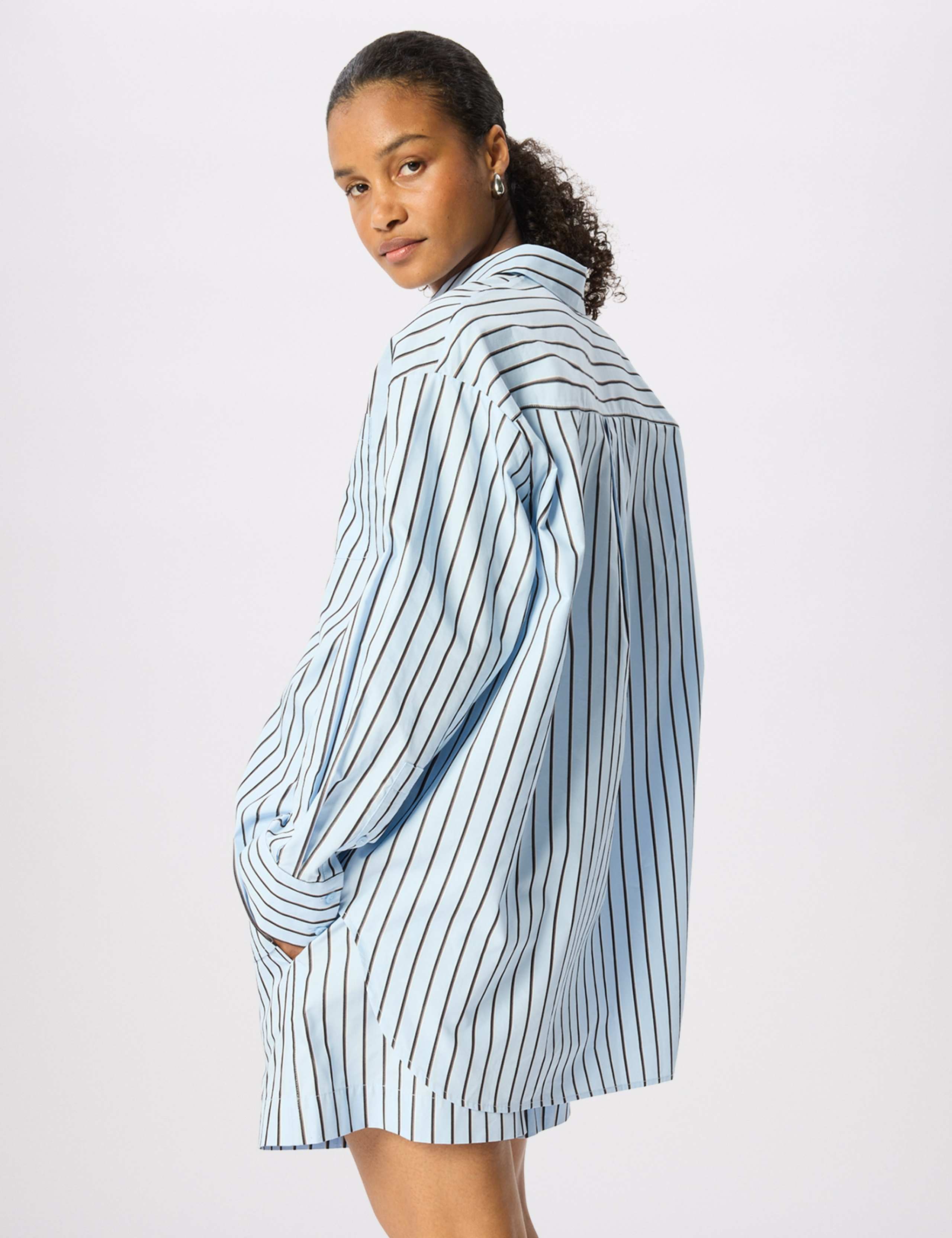 Cotton Rich Striped Oversized Shirt 4 of 7