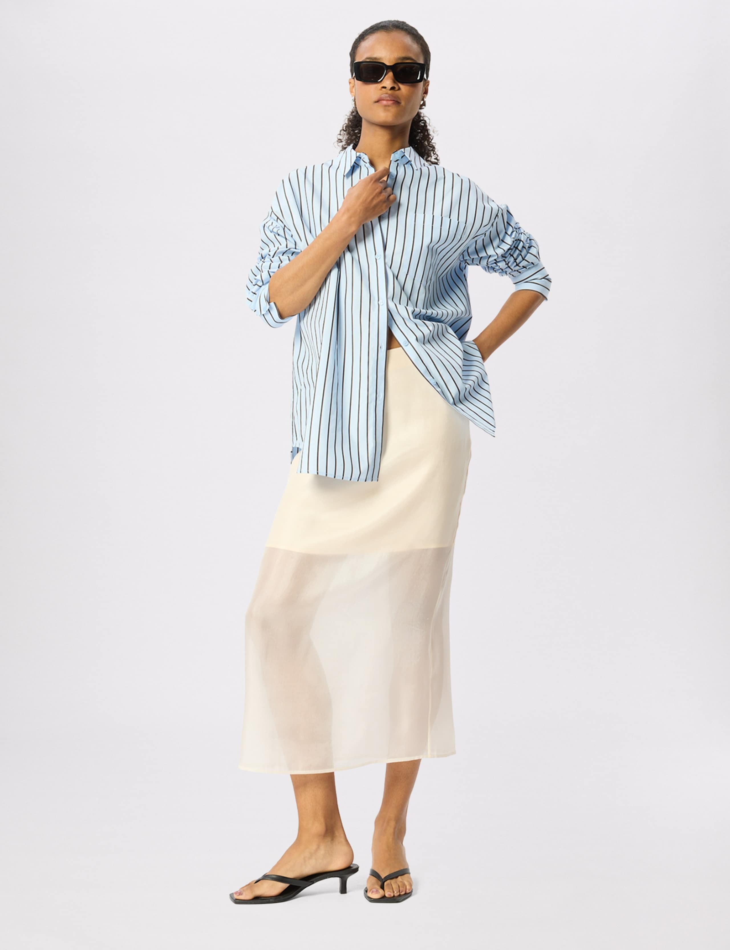 Cotton Rich Striped Oversized Shirt 7 of 7
