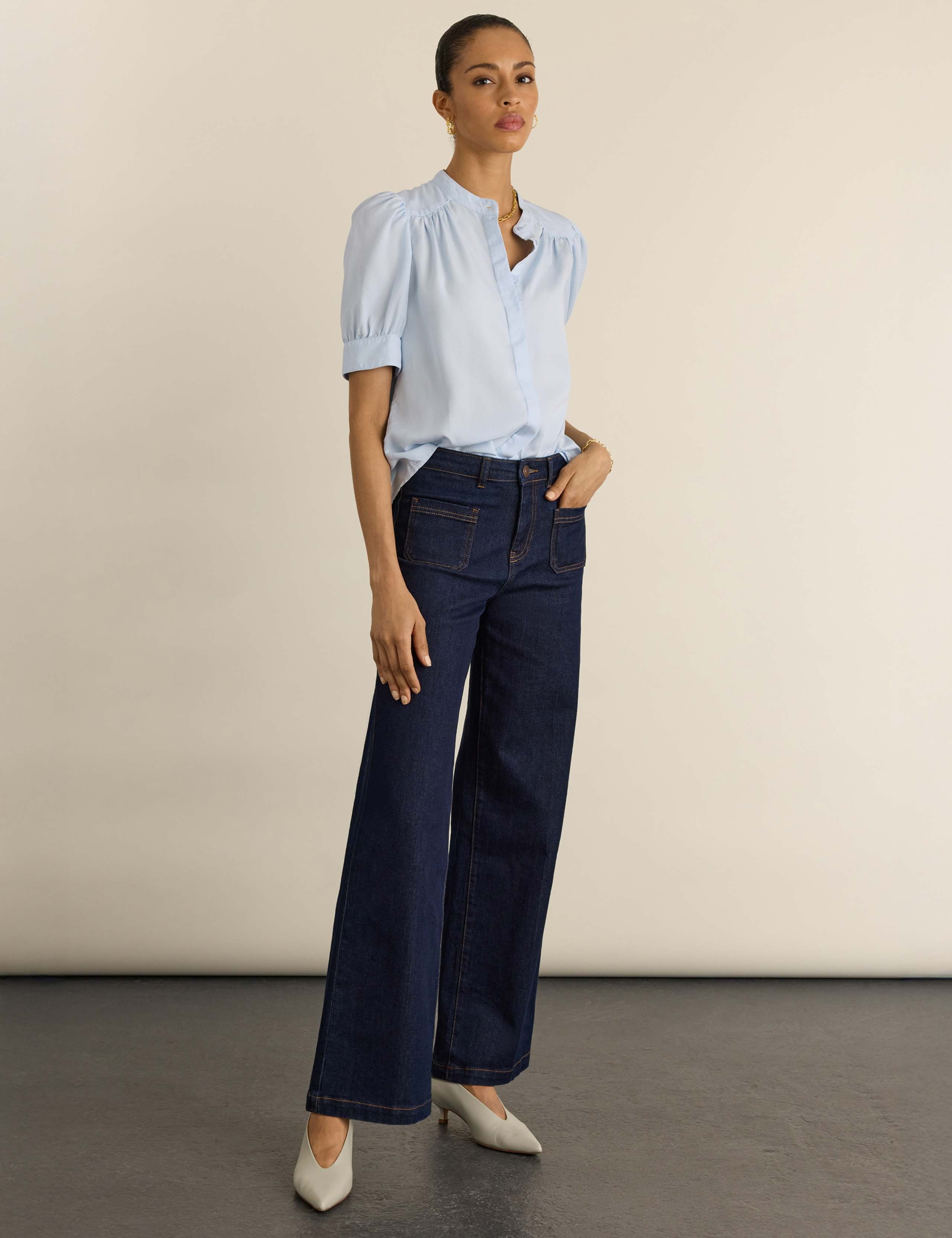 Pure Lyocell Stand Collar Blouse 3 of 5