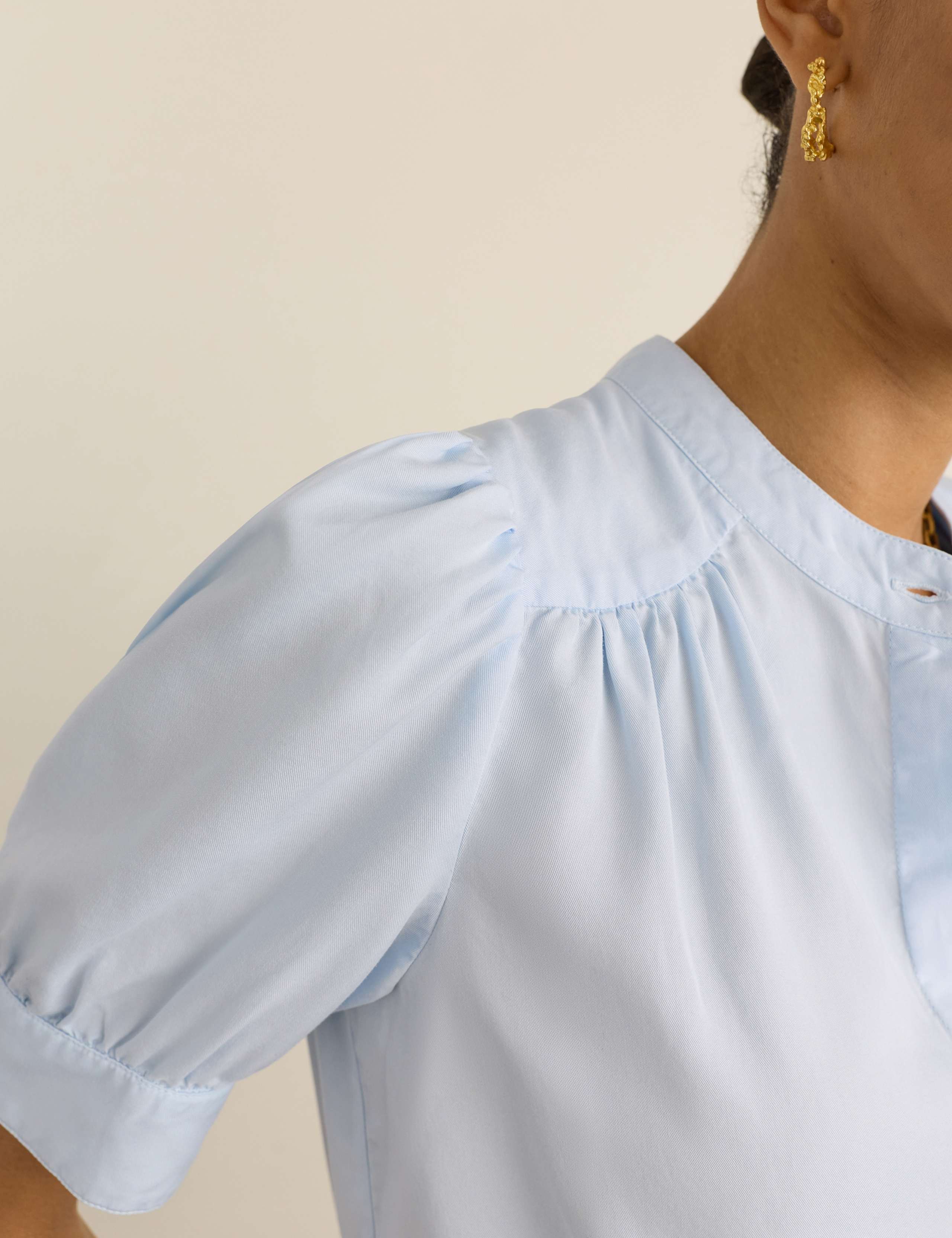 Pure Lyocell Stand Collar Blouse 5 of 5