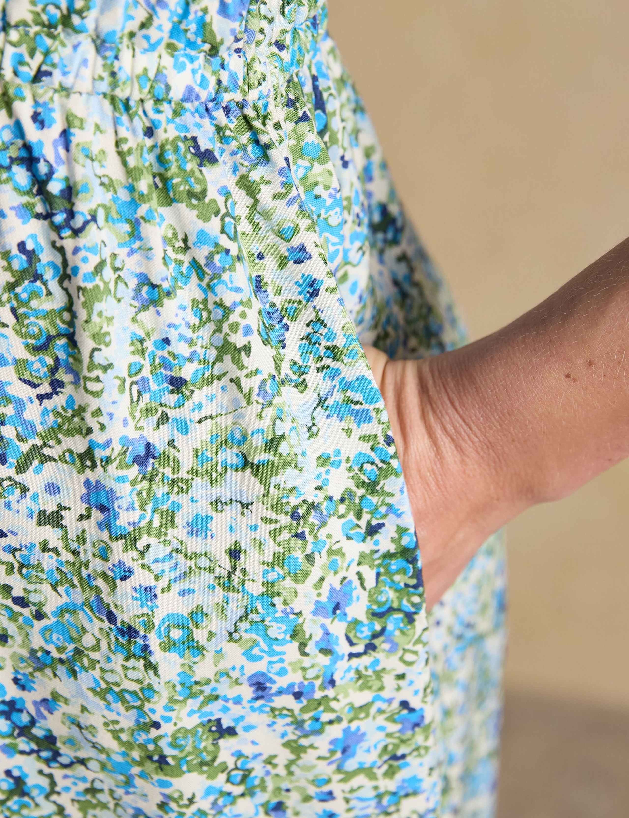 Floral V-Neck Midi Waisted Dress 8 of 8