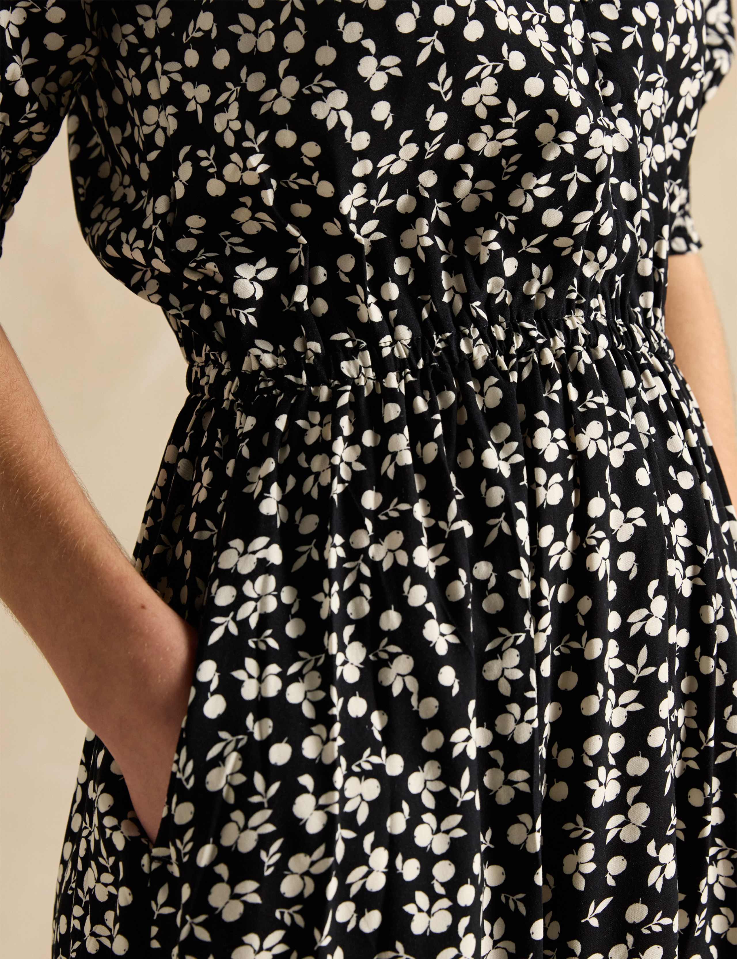 Floral V-Neck Midi Waisted Dress 6 of 6