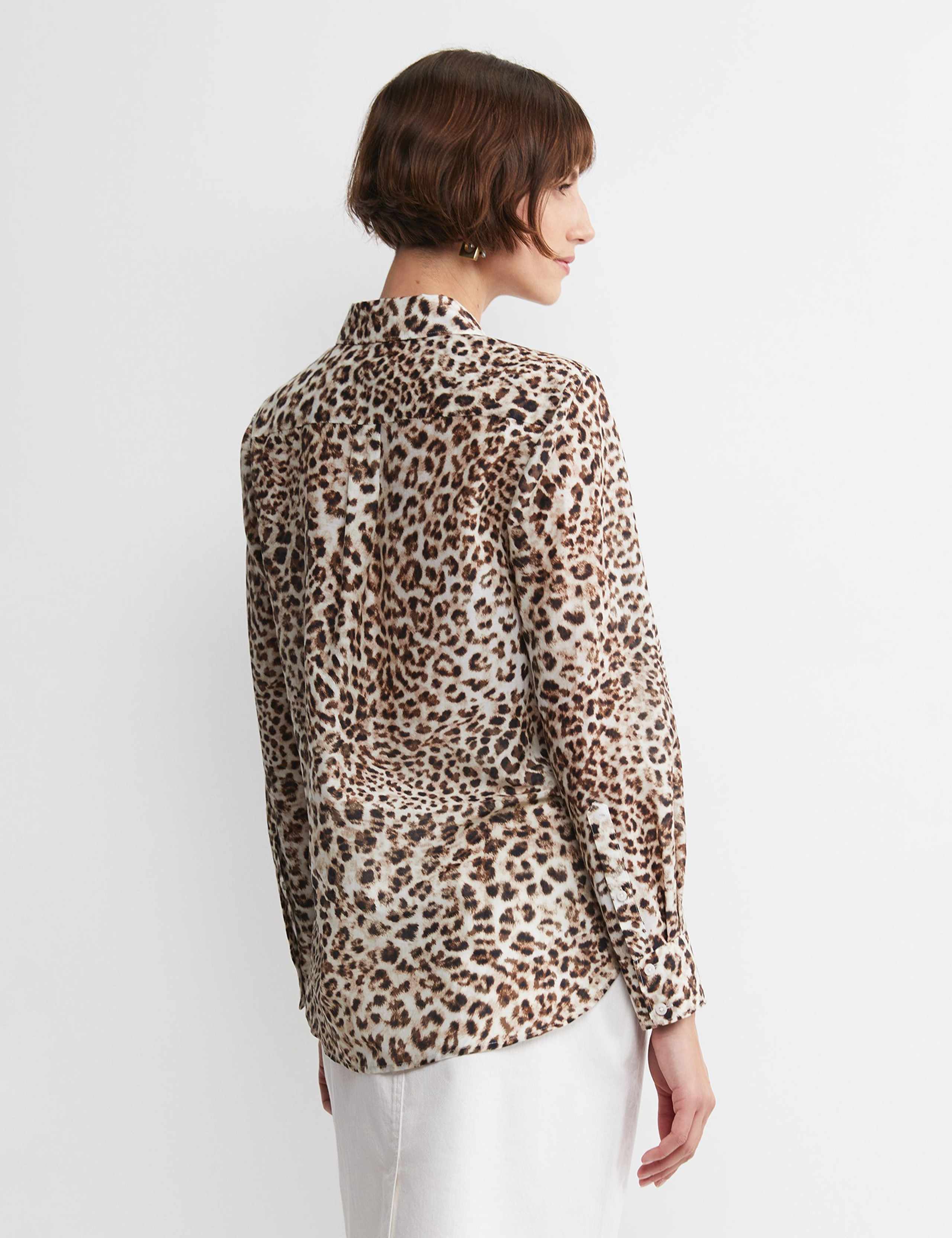 Cotton Rich Animal Print Shirt with Silk 2 of 6