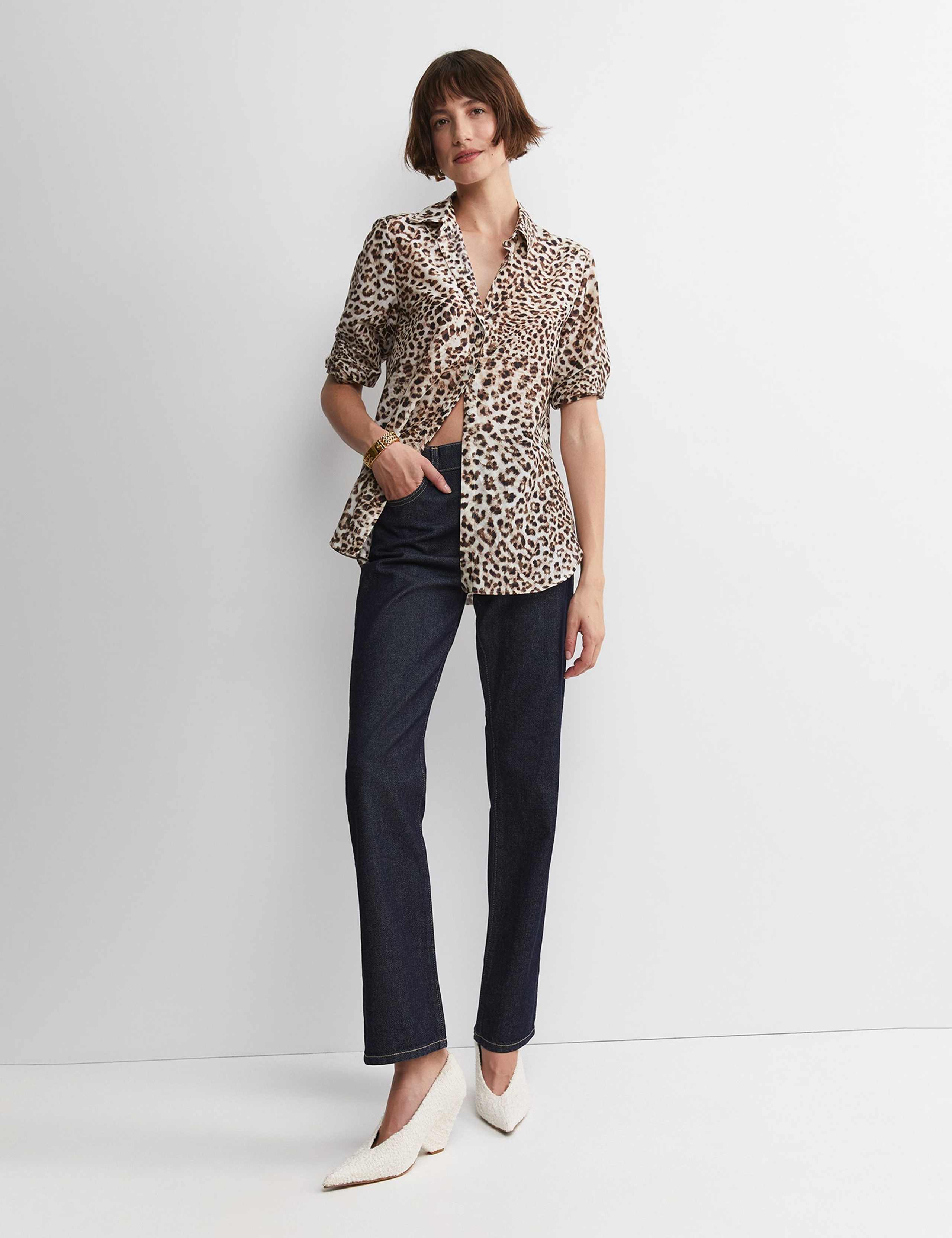 Cotton Rich Animal Print Shirt with Silk 6 of 6