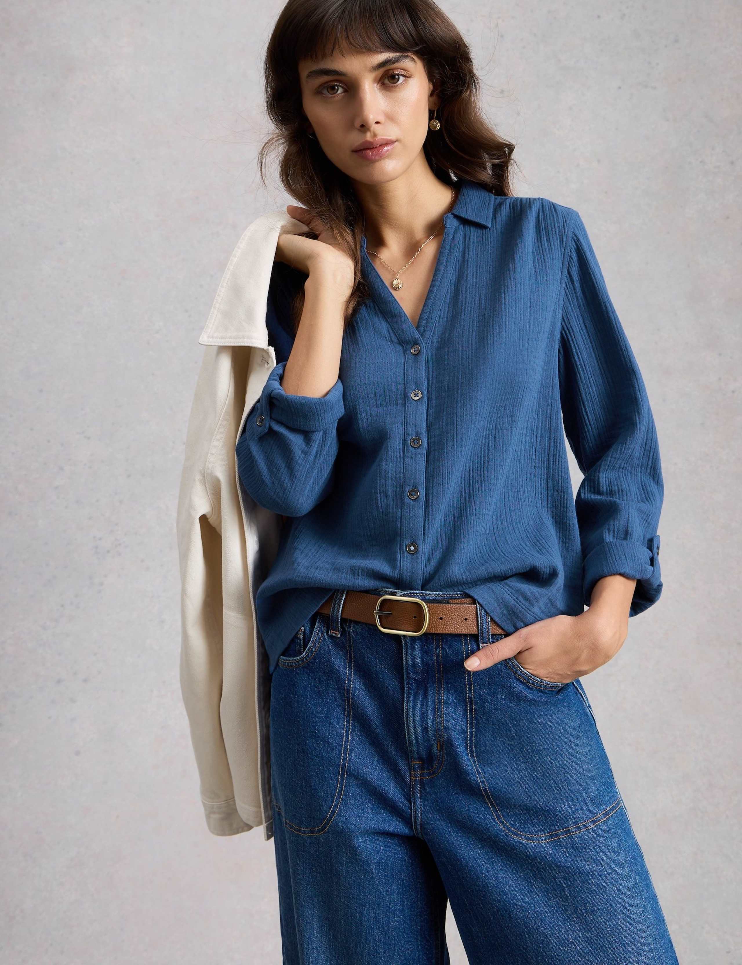 Pure Cotton Double Cloth Collared Shirt 4 of 6