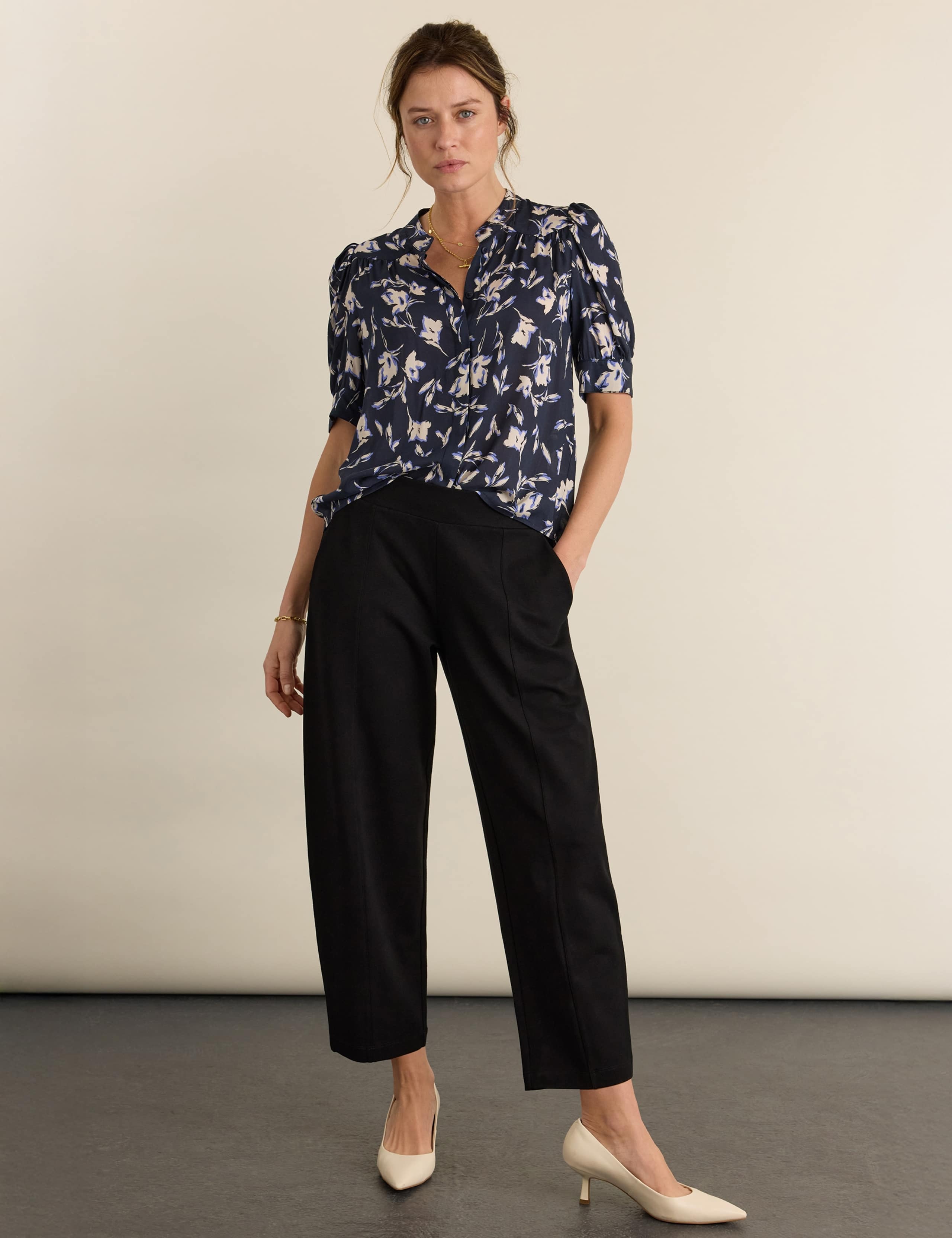 Voile Floral Stand Collar Blouse 3 of 4