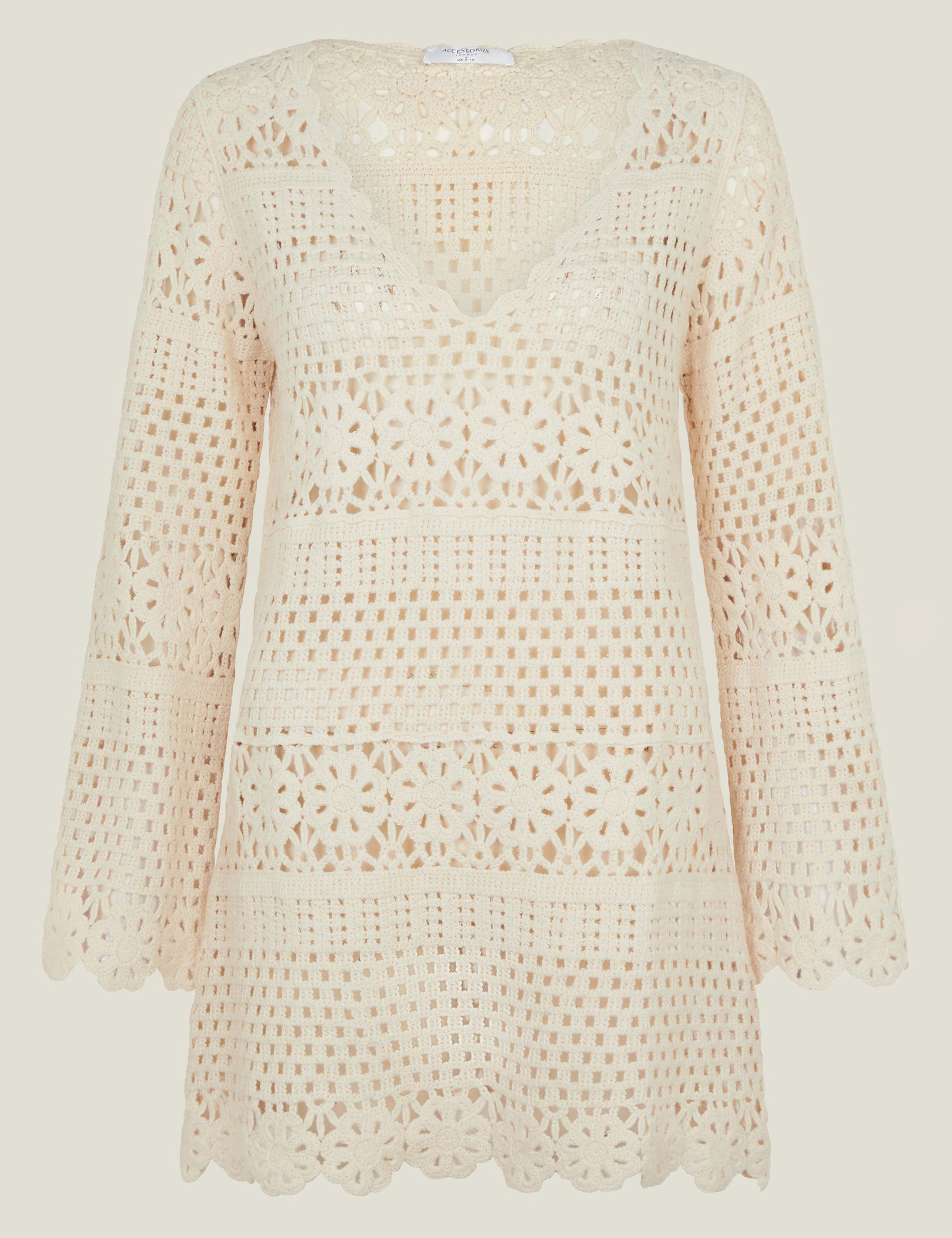 Cotton Rich Crochet Daisy Beach Cover Up 2 of 4