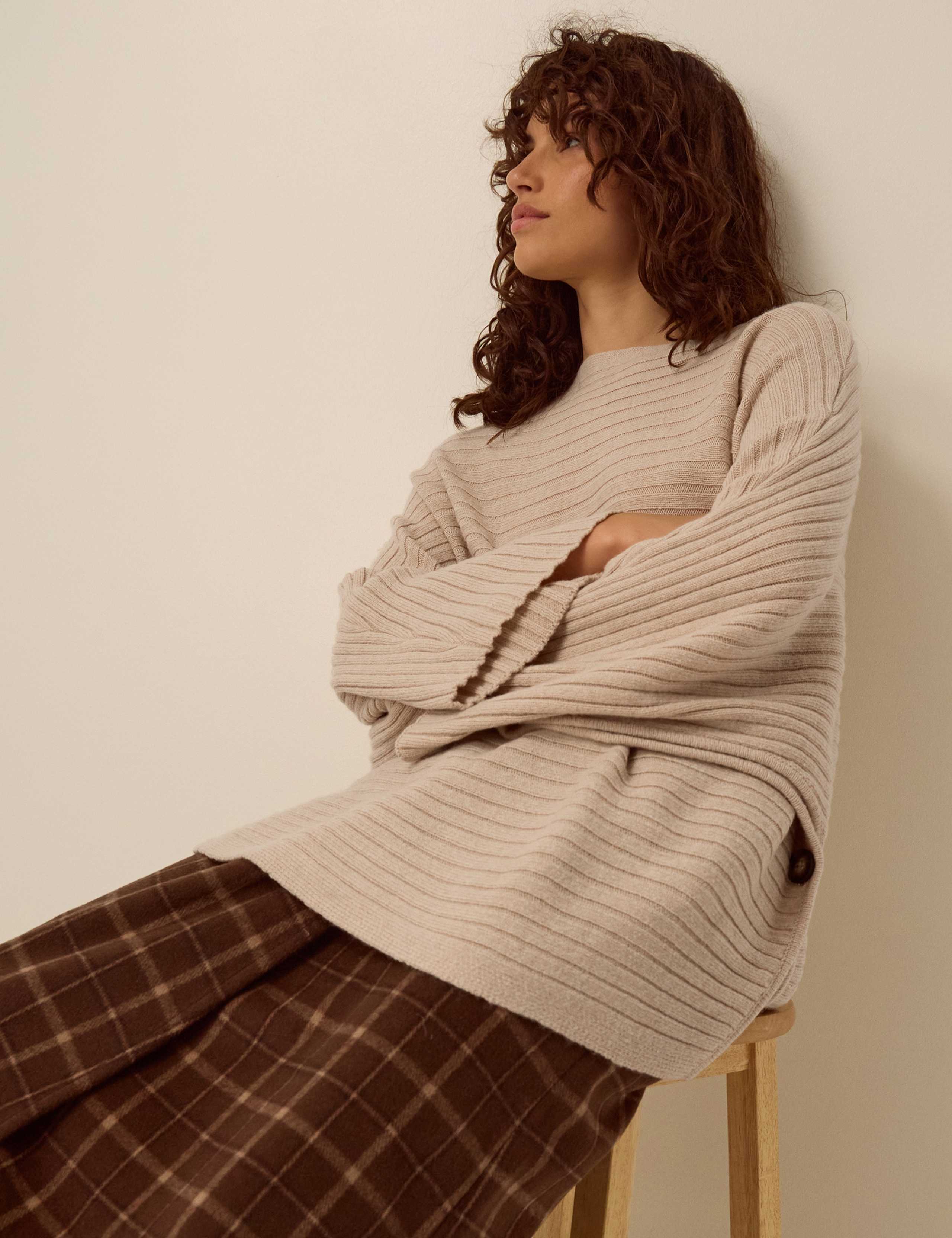 Wool Blend Funnel Neck Relaxed Jumper 4 of 5