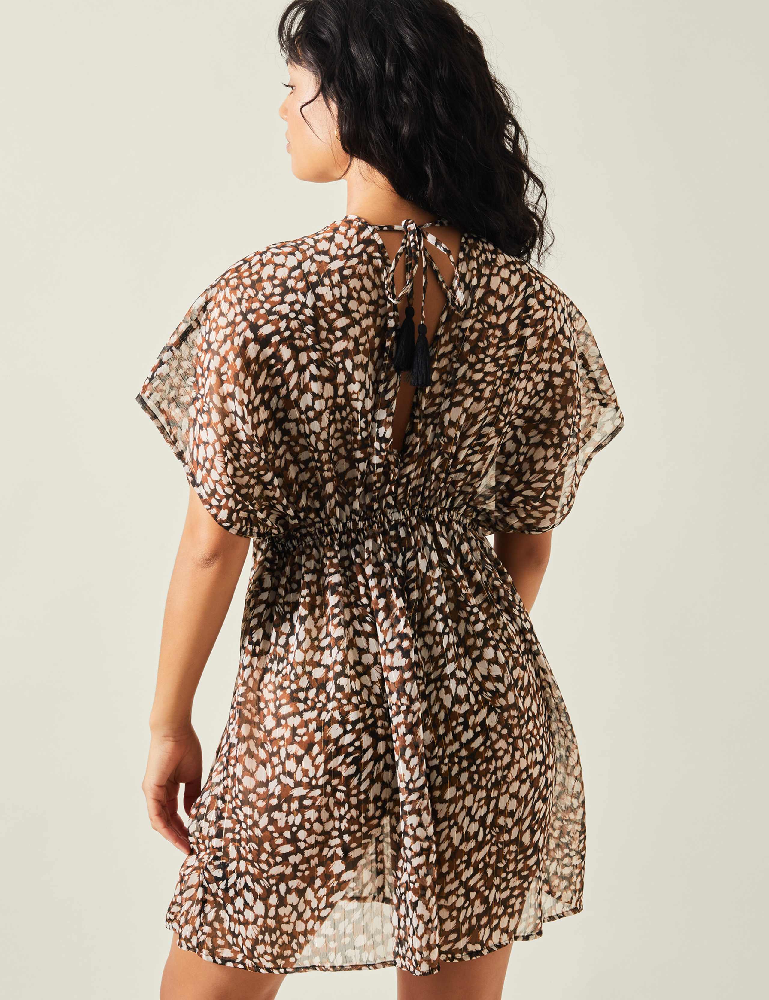 Chiffon Animal Print Beach Cover Up Kaftan 3 of 4