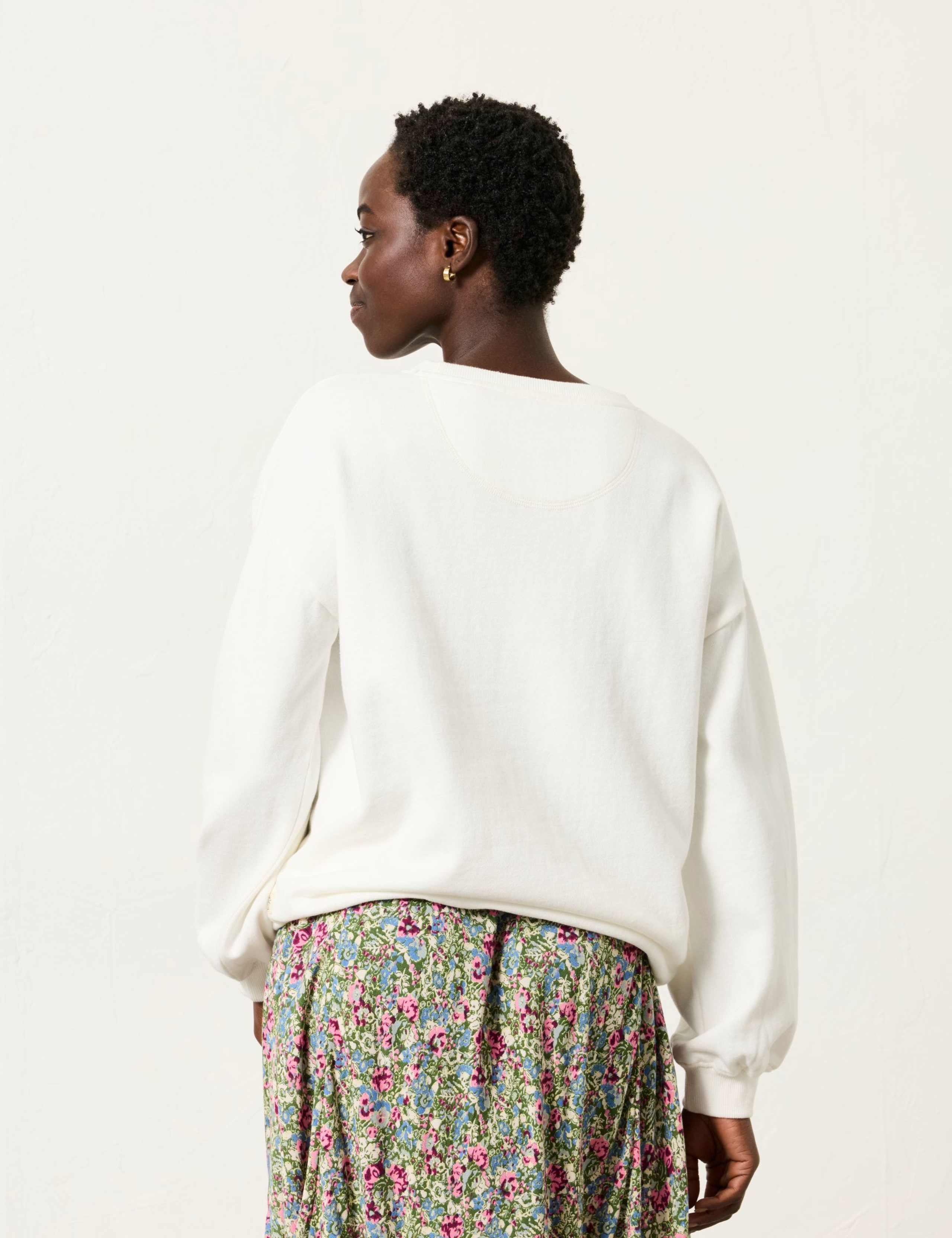 Cotton Rich Floral Crew Neck Sweatshirt 5 of 6