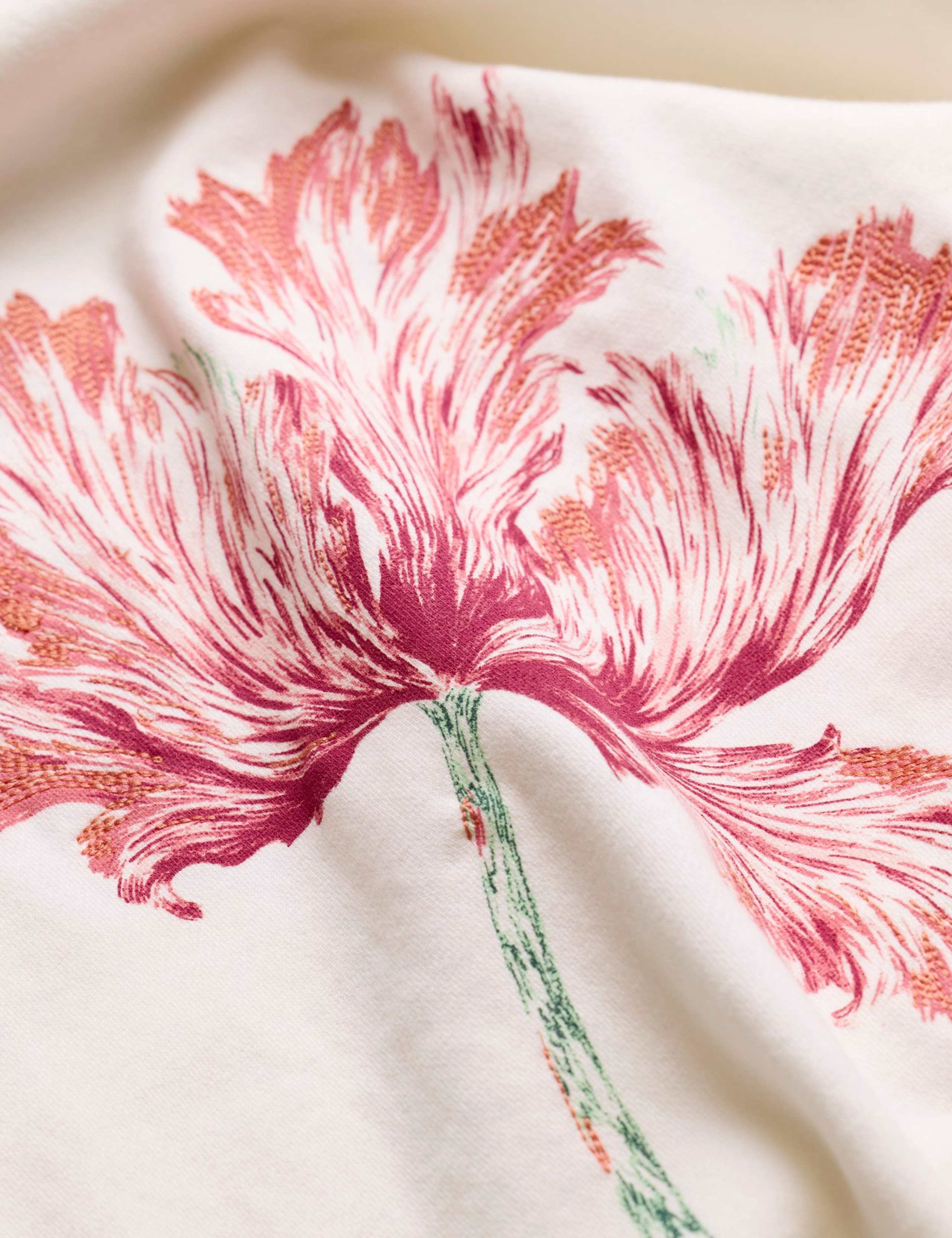 Cotton Rich Floral Crew Neck Sweatshirt 6 of 6