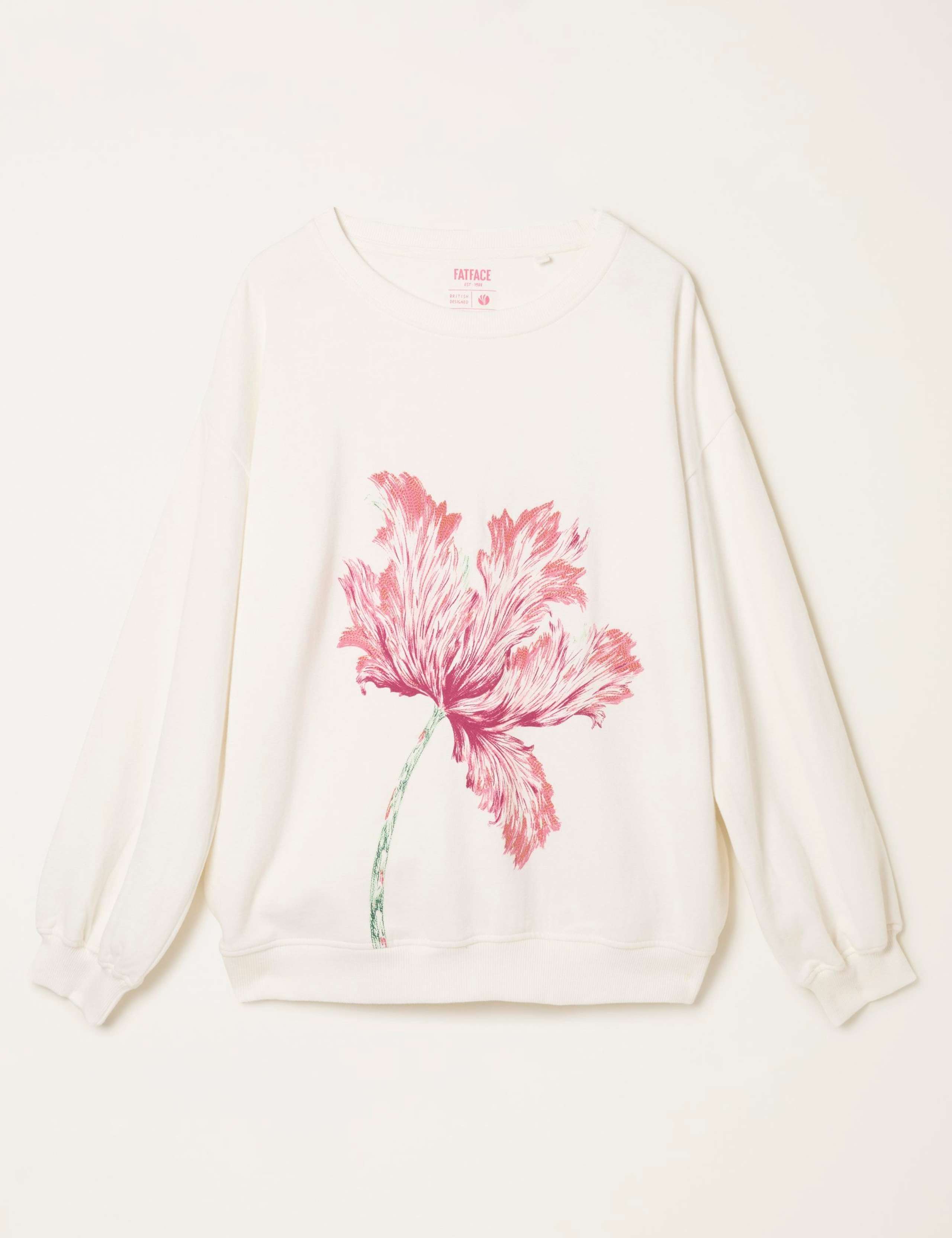 Cotton Rich Floral Crew Neck Sweatshirt 2 of 6