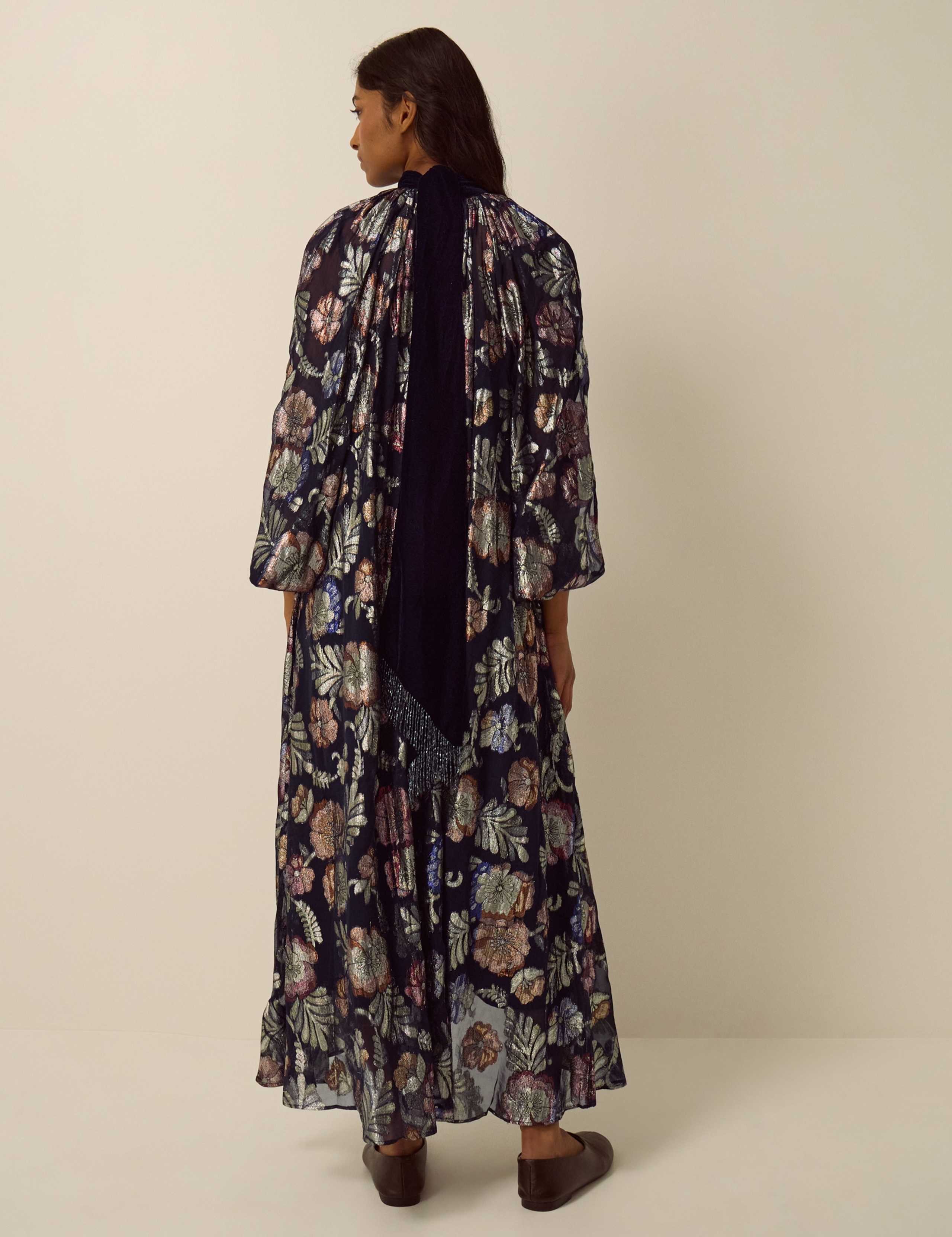 High Neck Tie Detail Midi Swing Dress 3 of 6