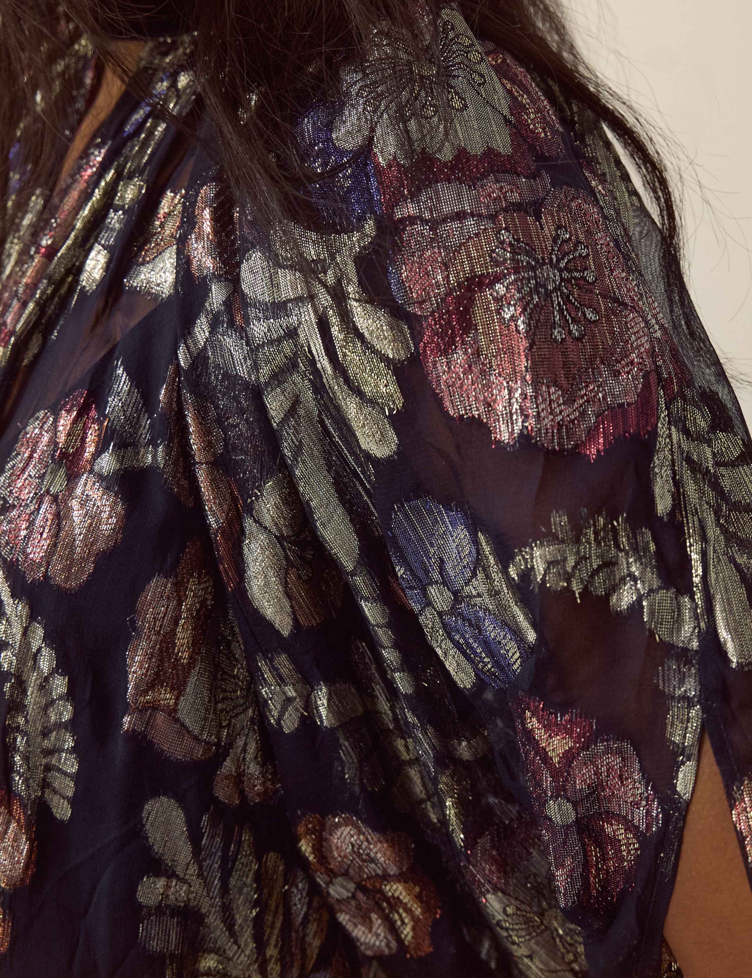 High Neck Tie Detail Midi Swing Dress 6 of 6