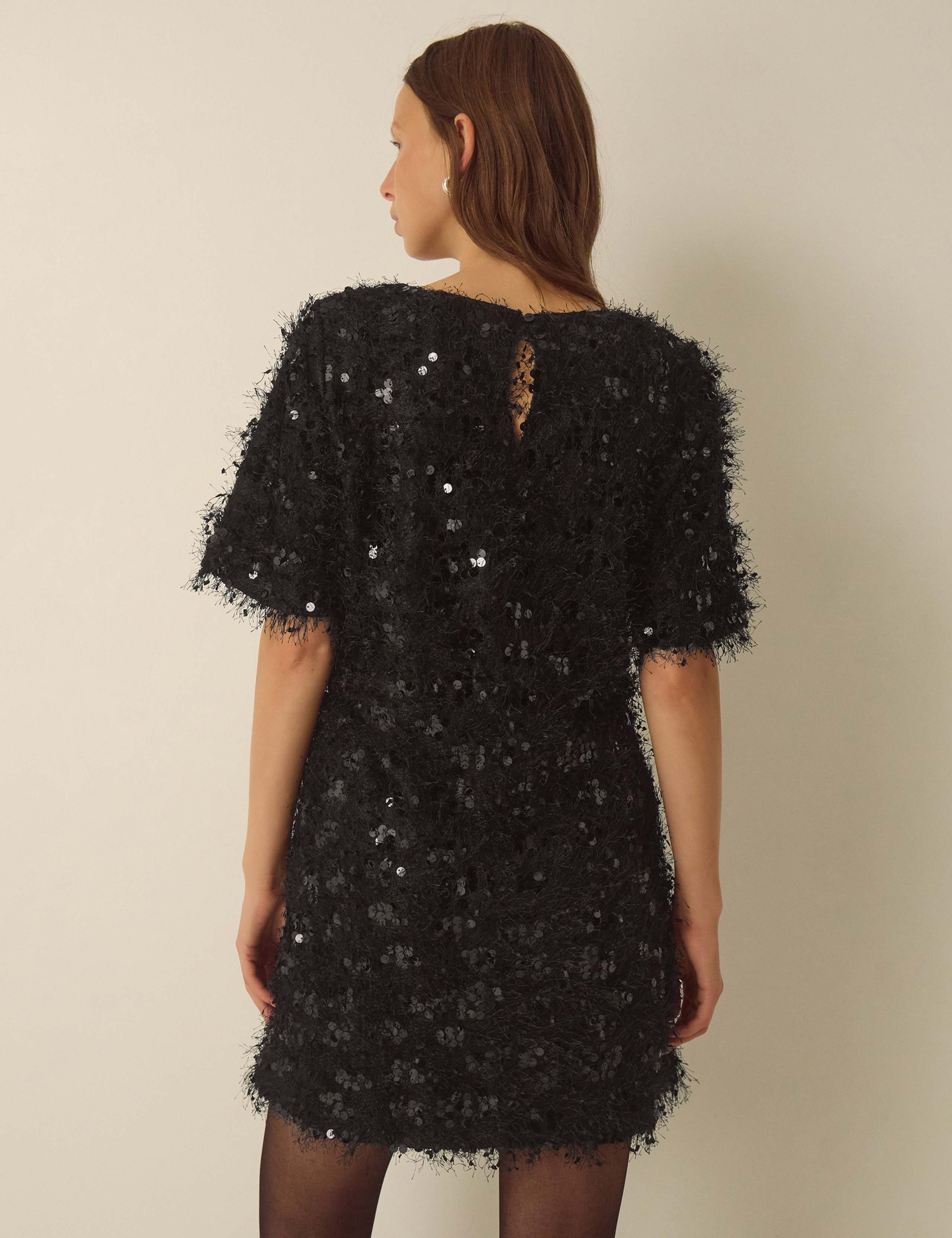 Sequin Knee Length T-Shirt Dress 3 of 4