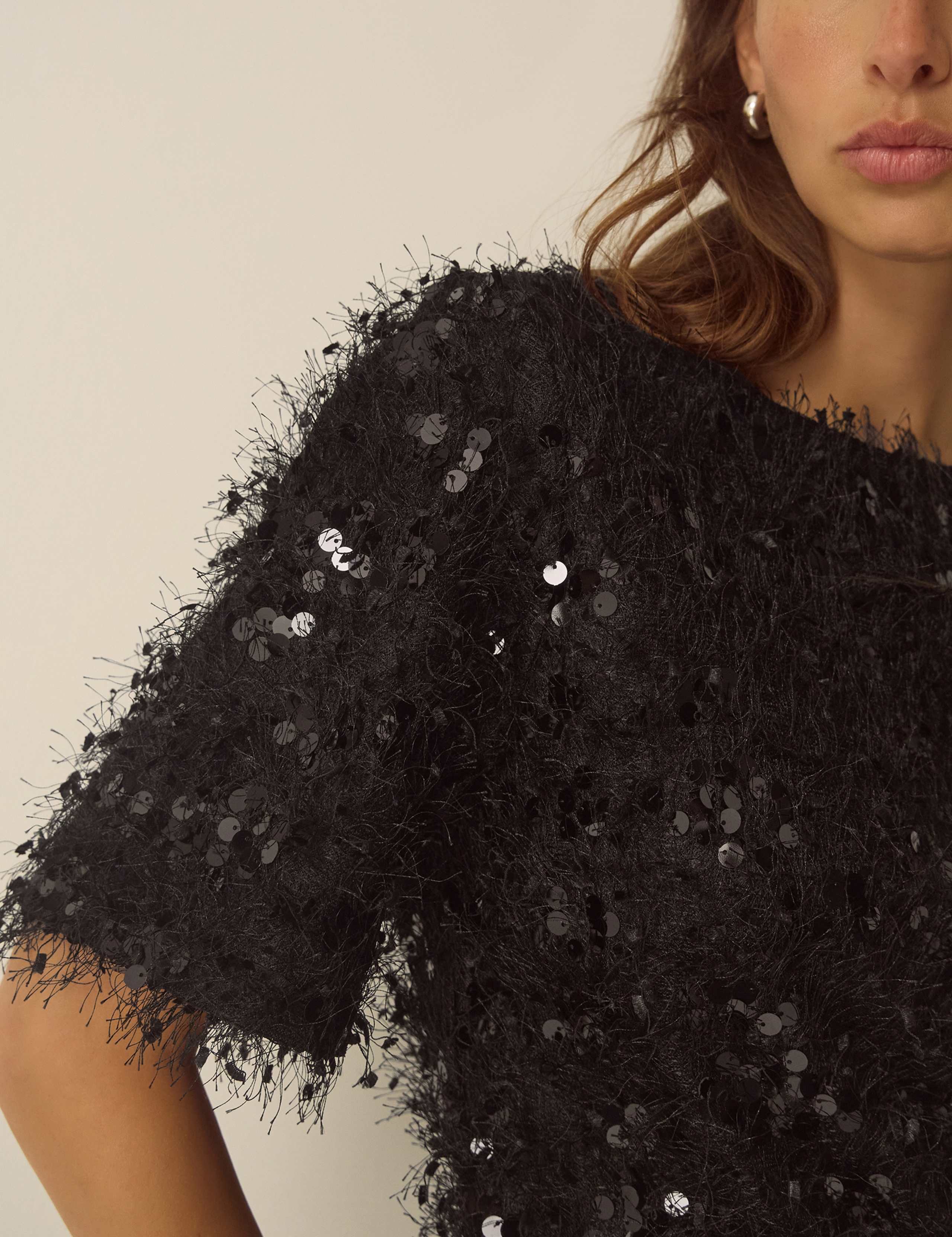 Sequin Knee Length T-Shirt Dress 4 of 4