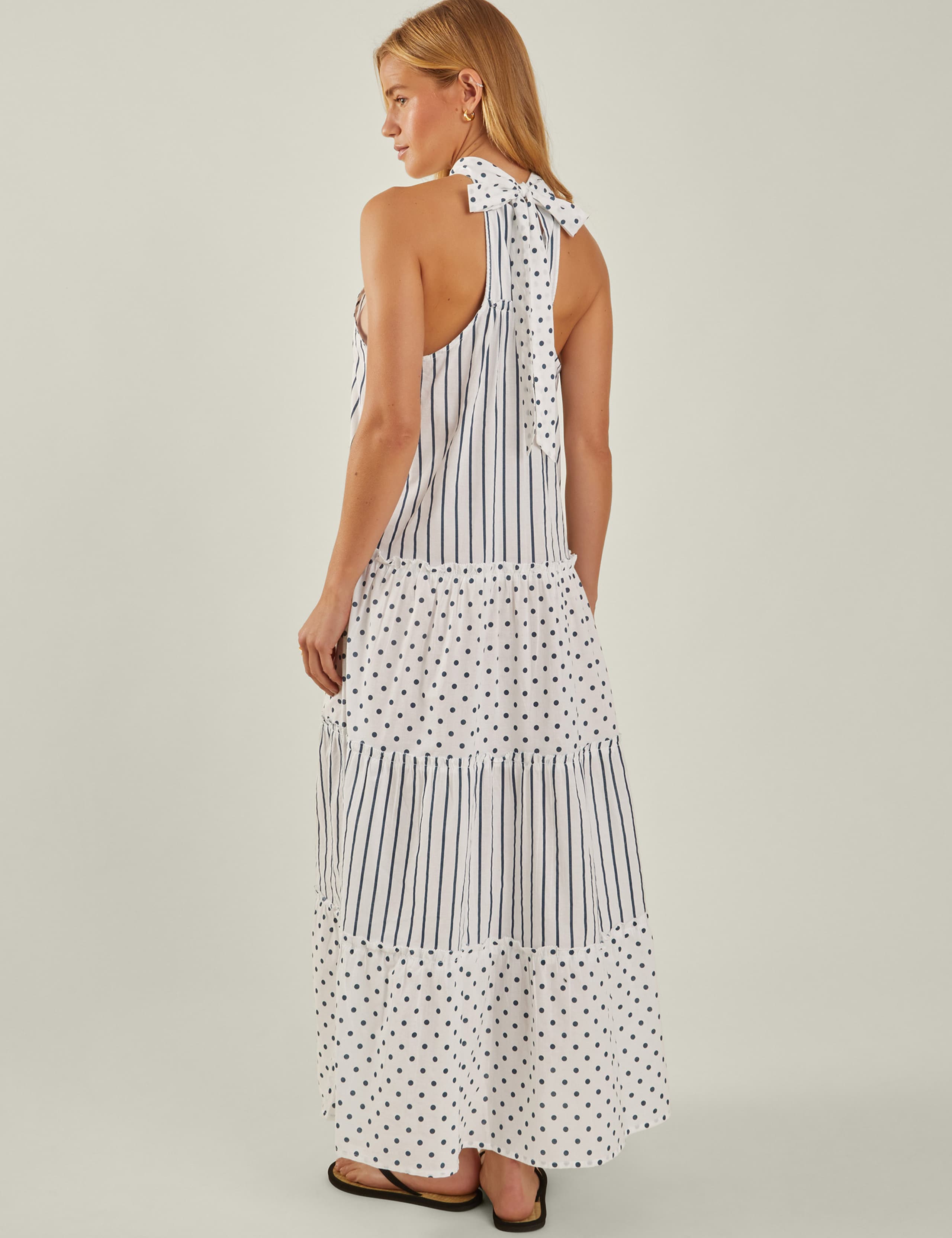 Pure Cotton Halter Neck Maxi Beach Dress 3 of 4
