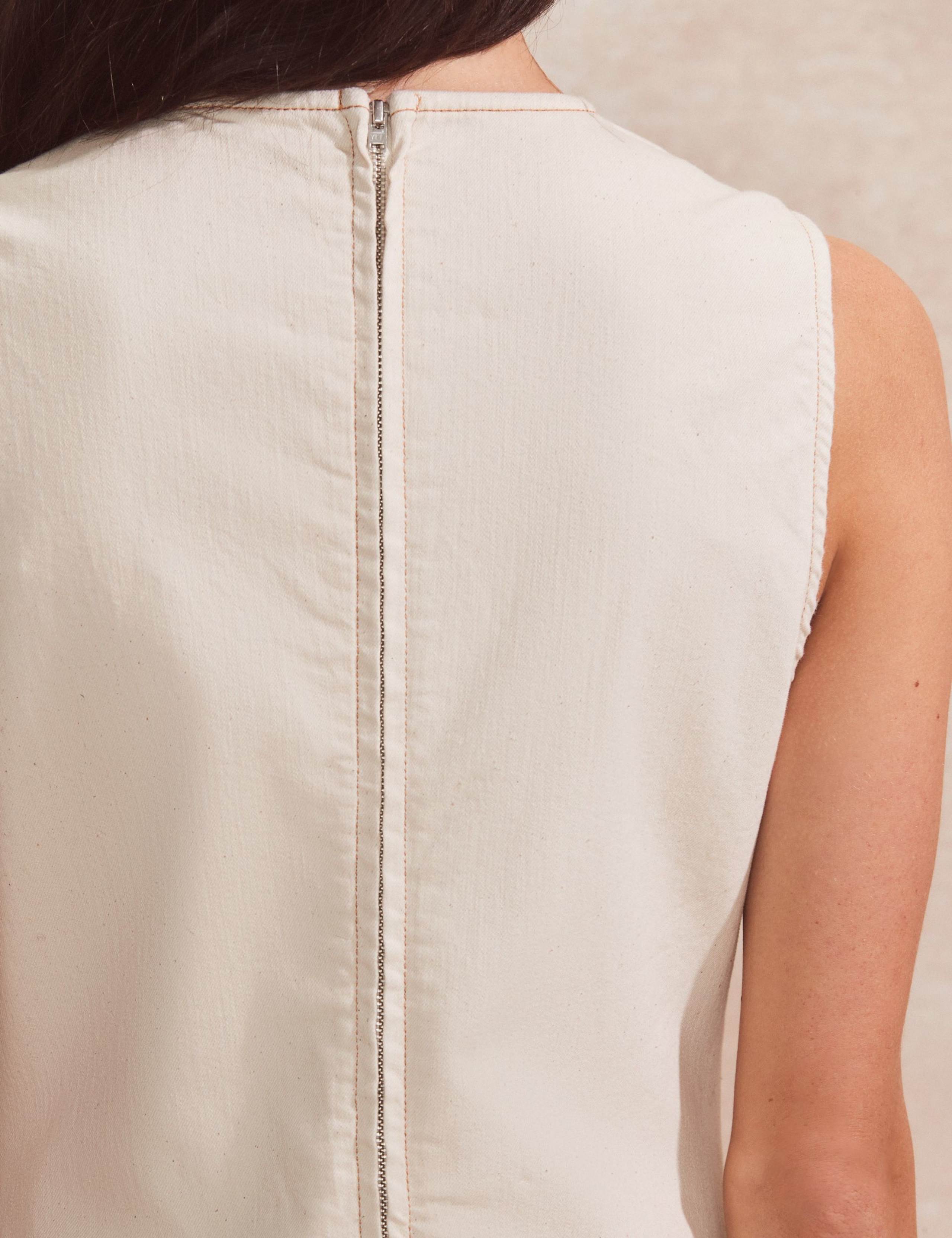 Denim V-Neck Maxi Skater Dress 7 of 7