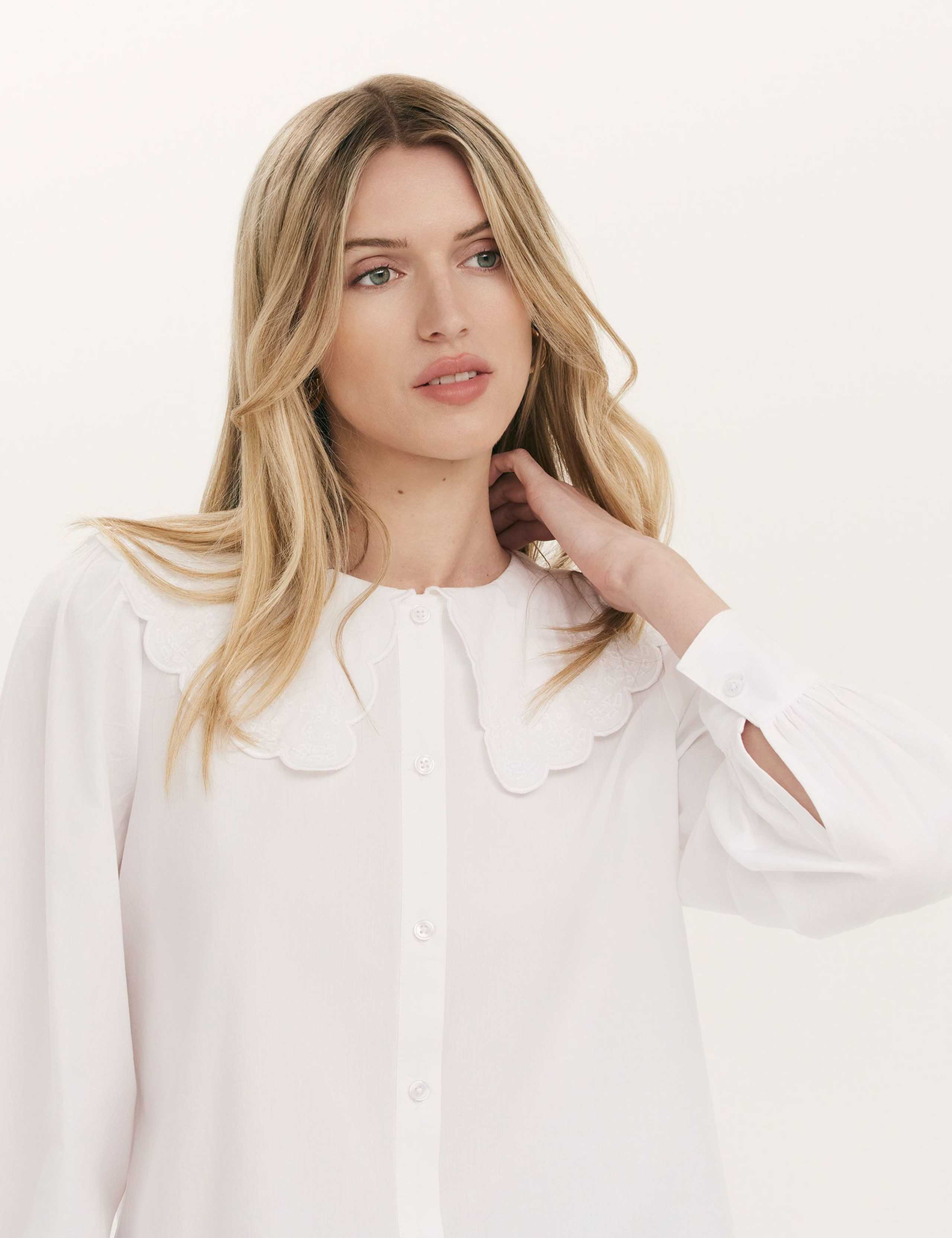 Pure Cotton Embroidered Collared Shirt 4 of 4