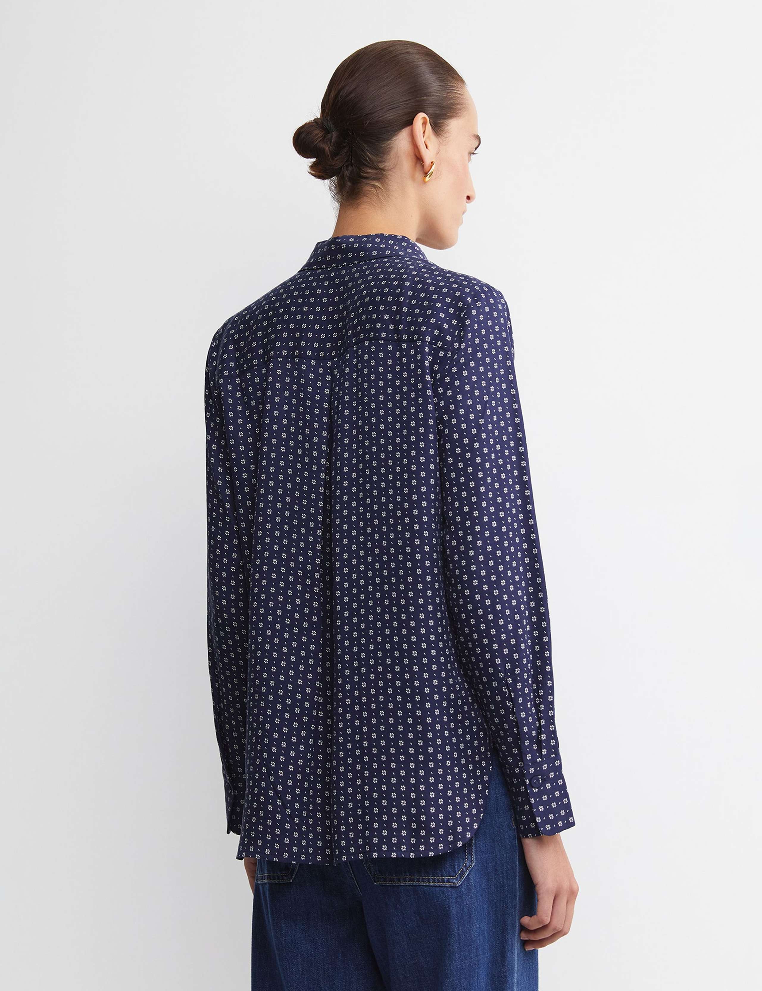 Pure Lyocell Geometric Collared Shirt 2 of 7