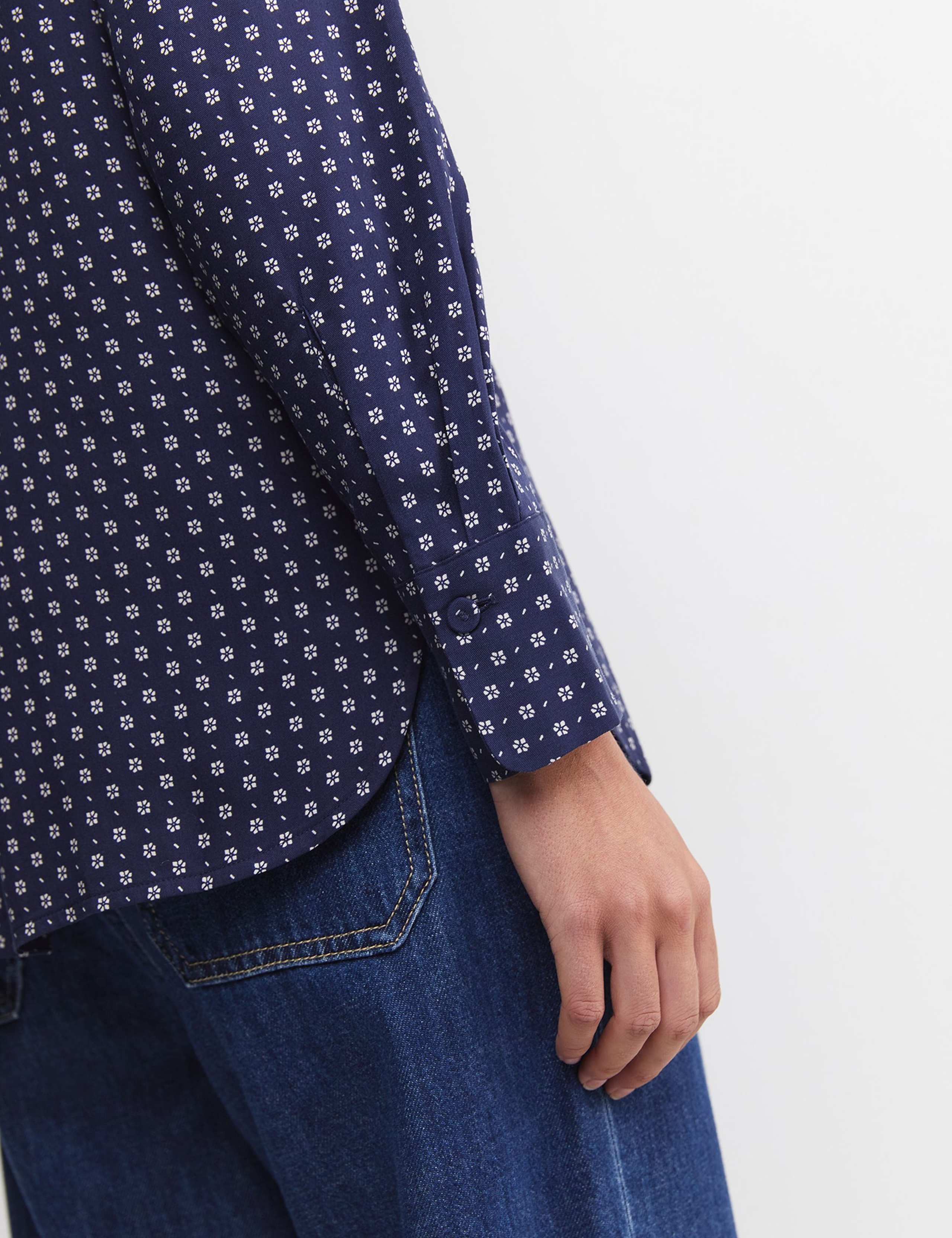 Pure Lyocell Geometric Collared Shirt 7 of 7