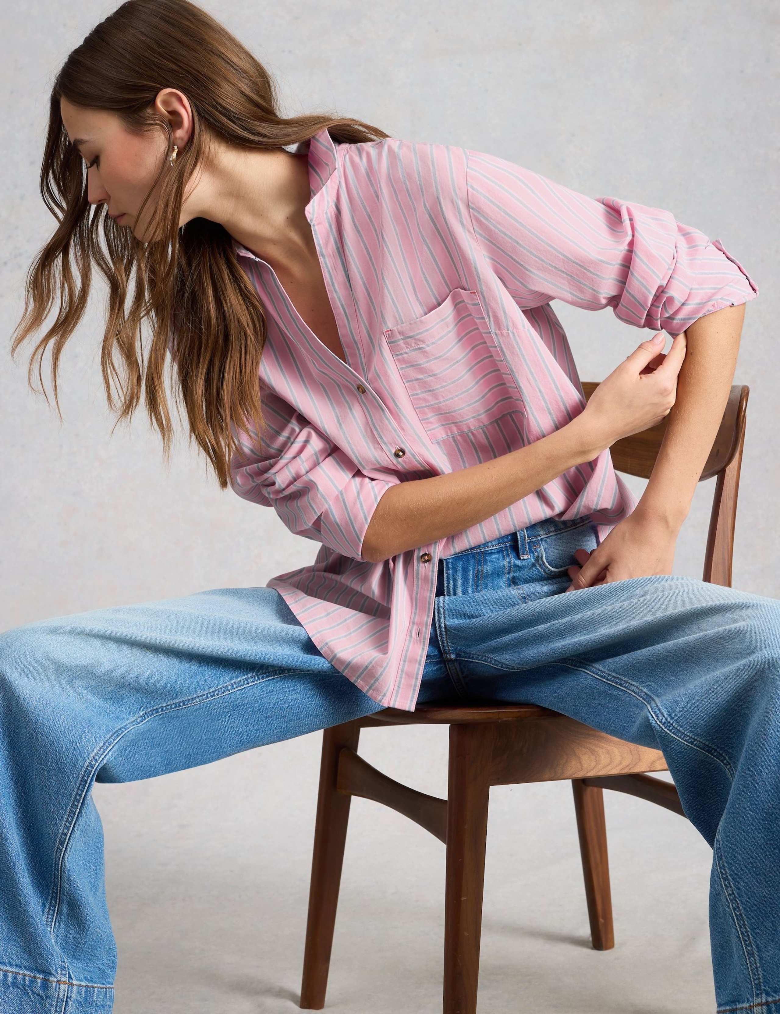 Pure Cotton Striped Collared Shirt 5 of 6