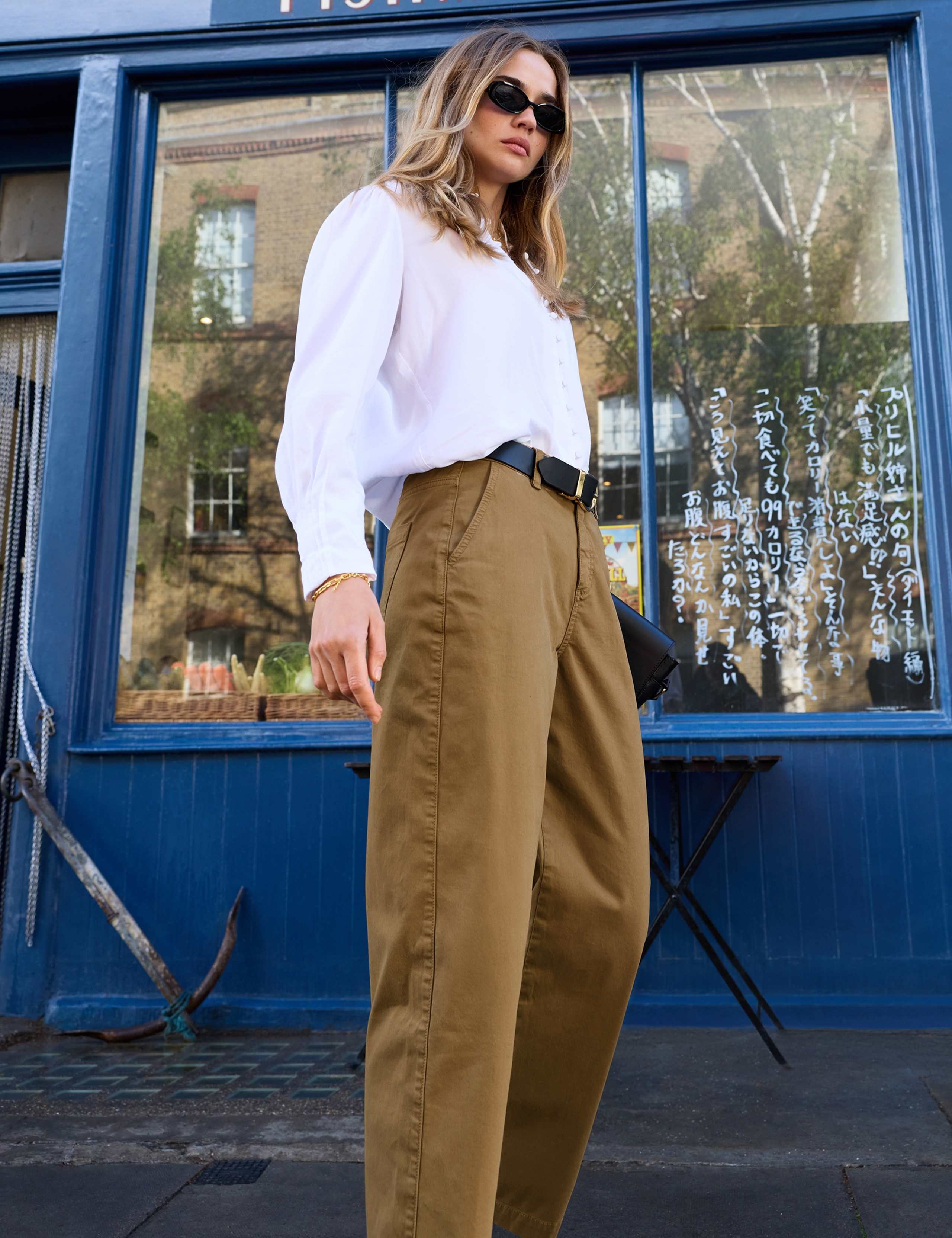 Cotton Rich Wide Leg Trousers 4 of 4