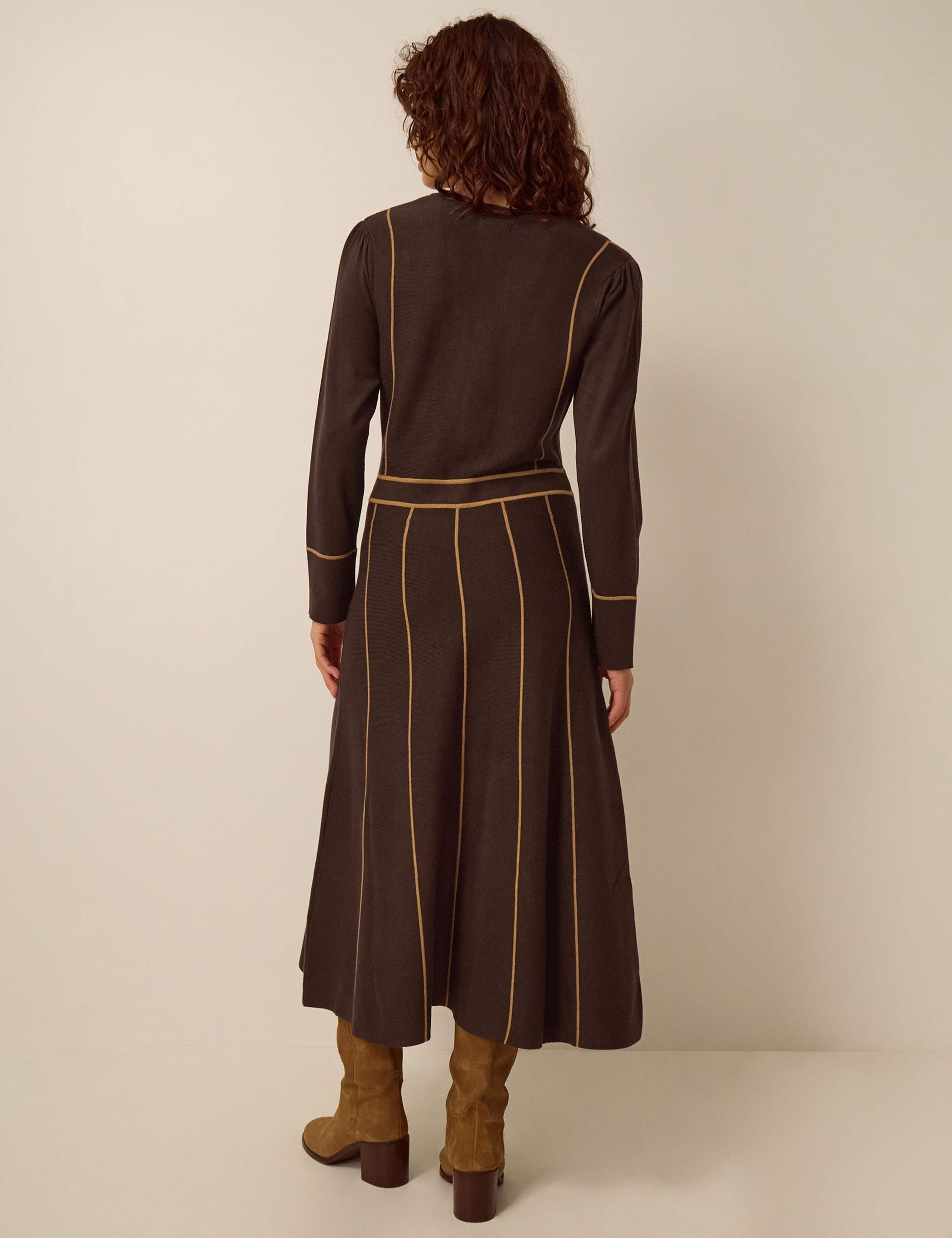 Knitted Zip Up Midi Sweater Dress 2 of 3