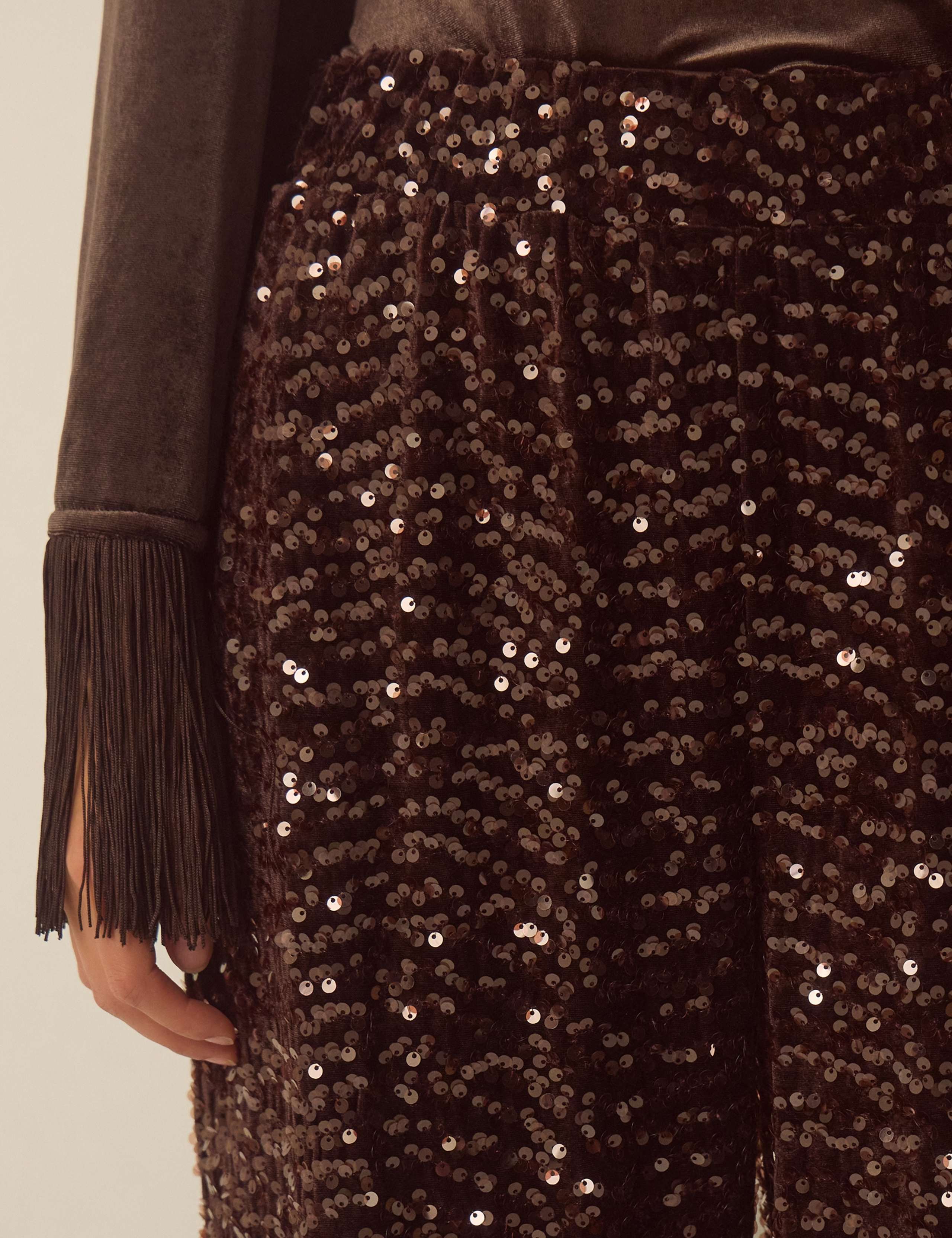 Velvet Sequin Wide Leg Trousers 4 of 4