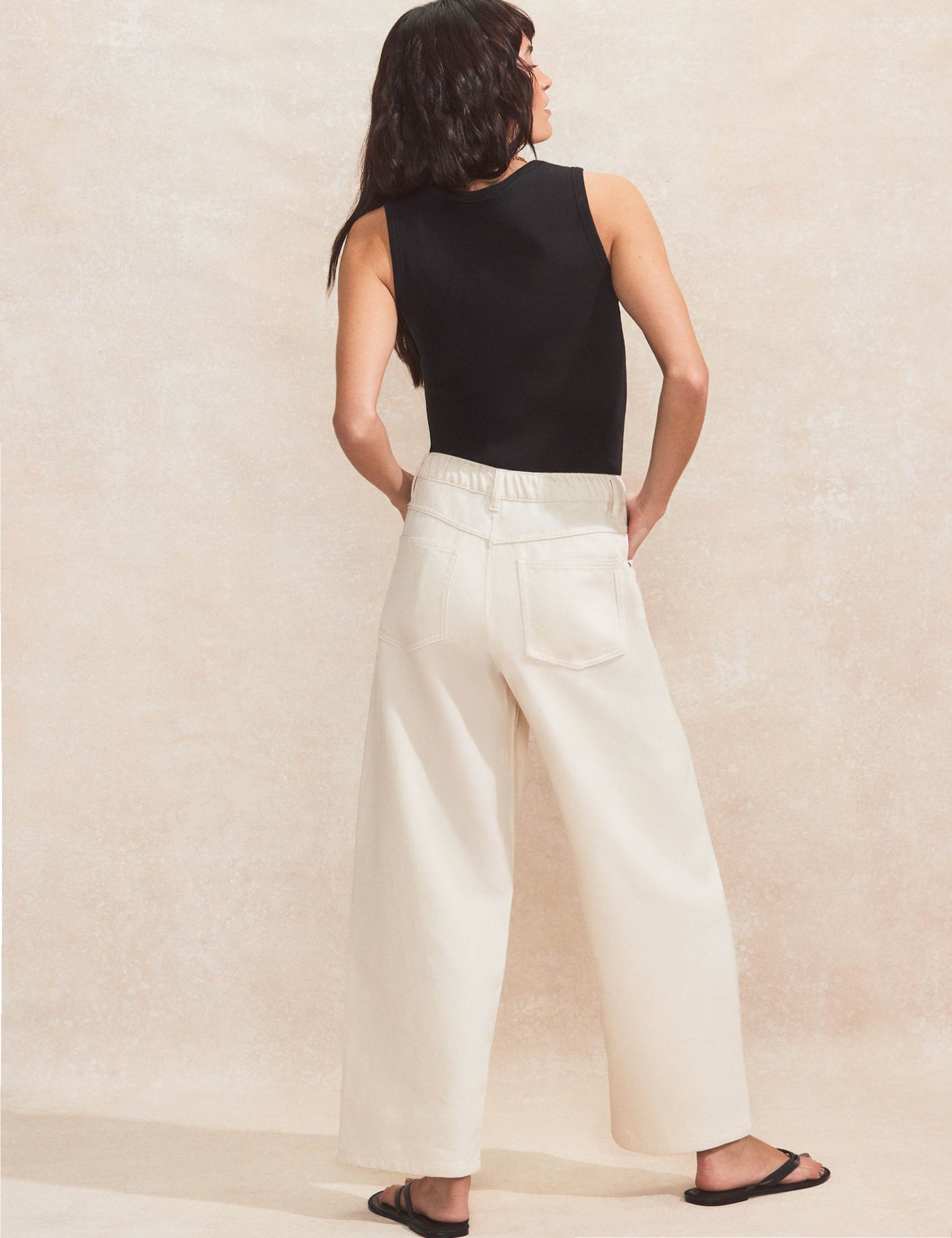 Pure Cotton Denim Mid Rise Straight Leg Jeans 5 of 5