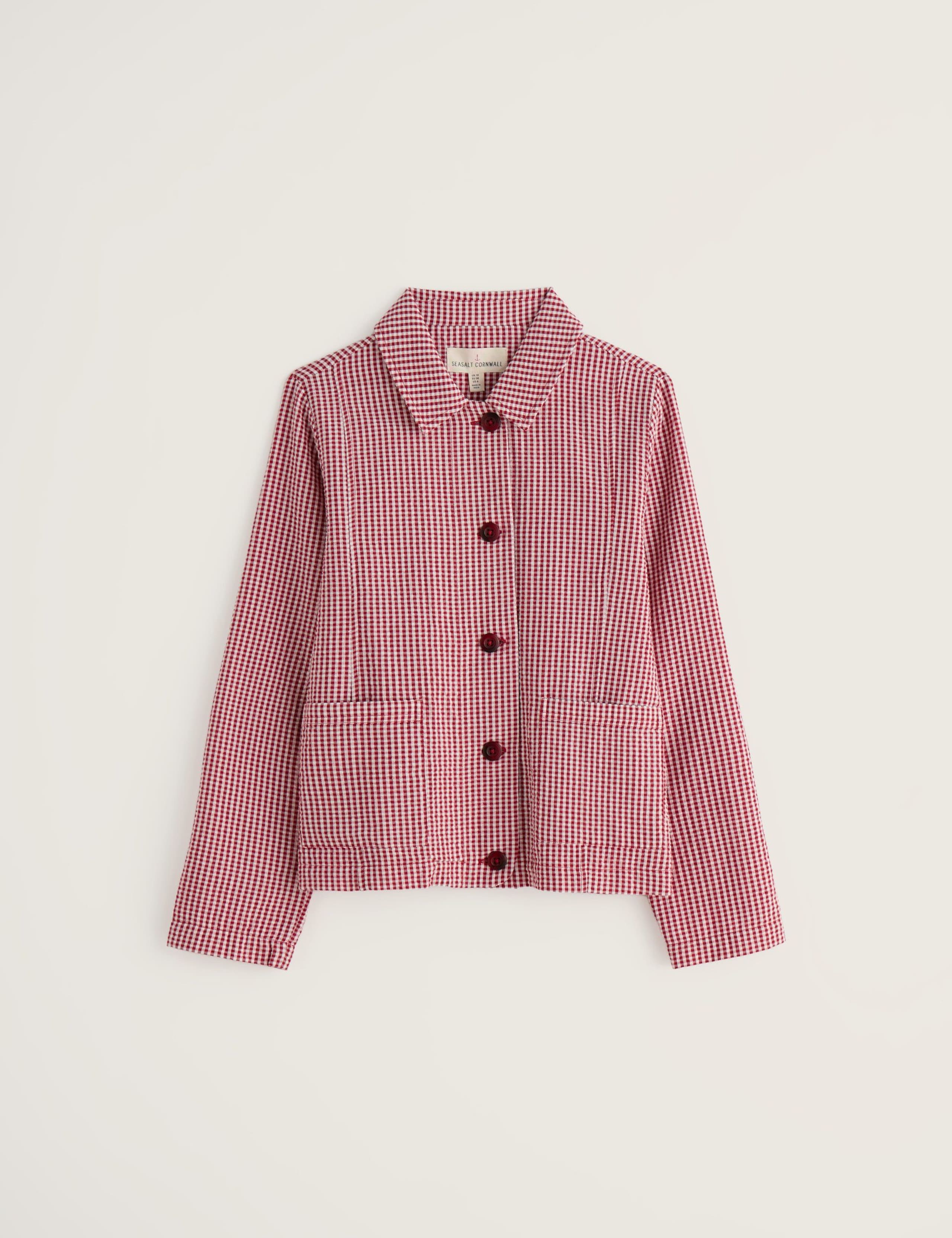 Pure Cotton Checked Collared Shacket 2 of 5