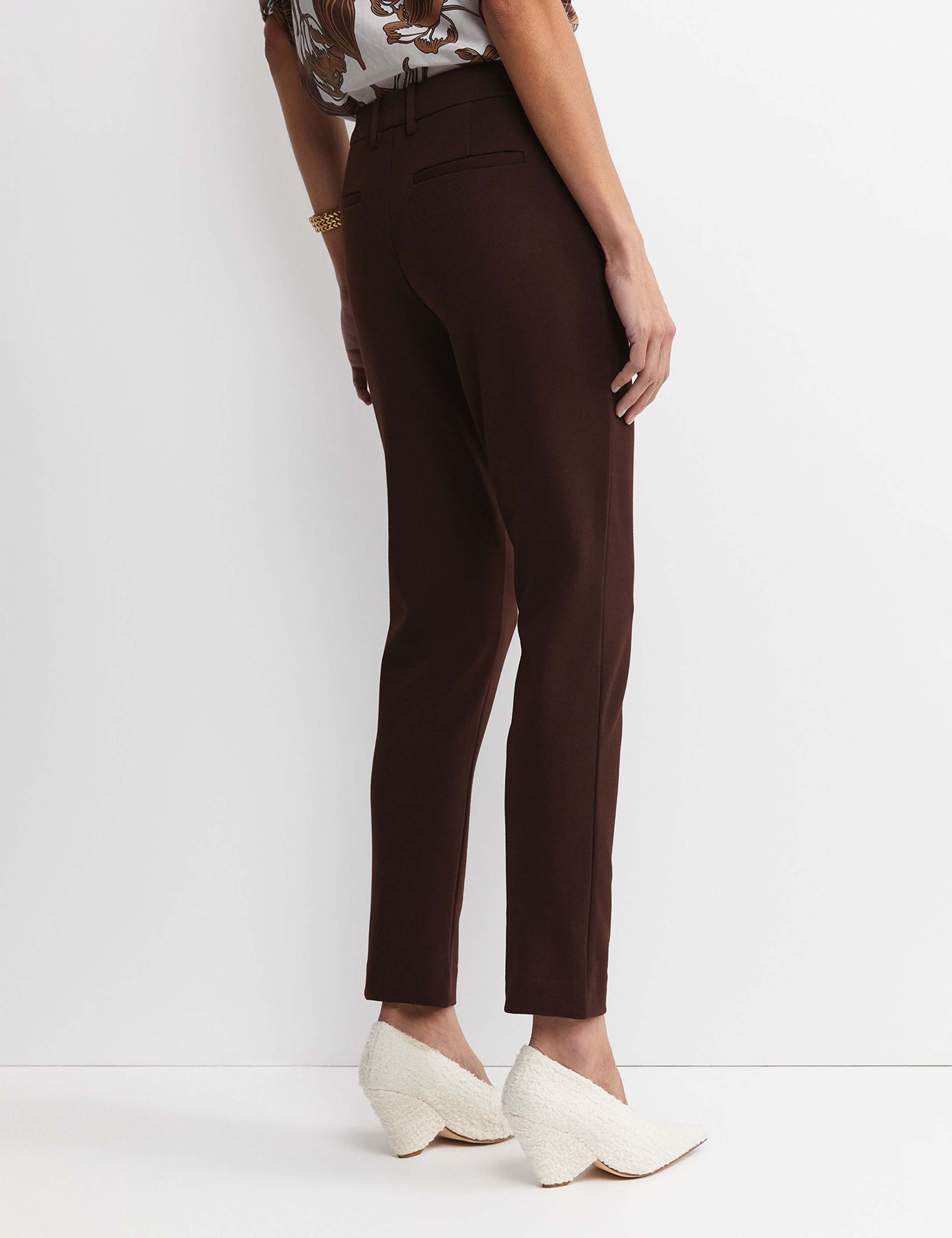 Cotton Rich Slim Fit Cropped Trousers 2 of 5
