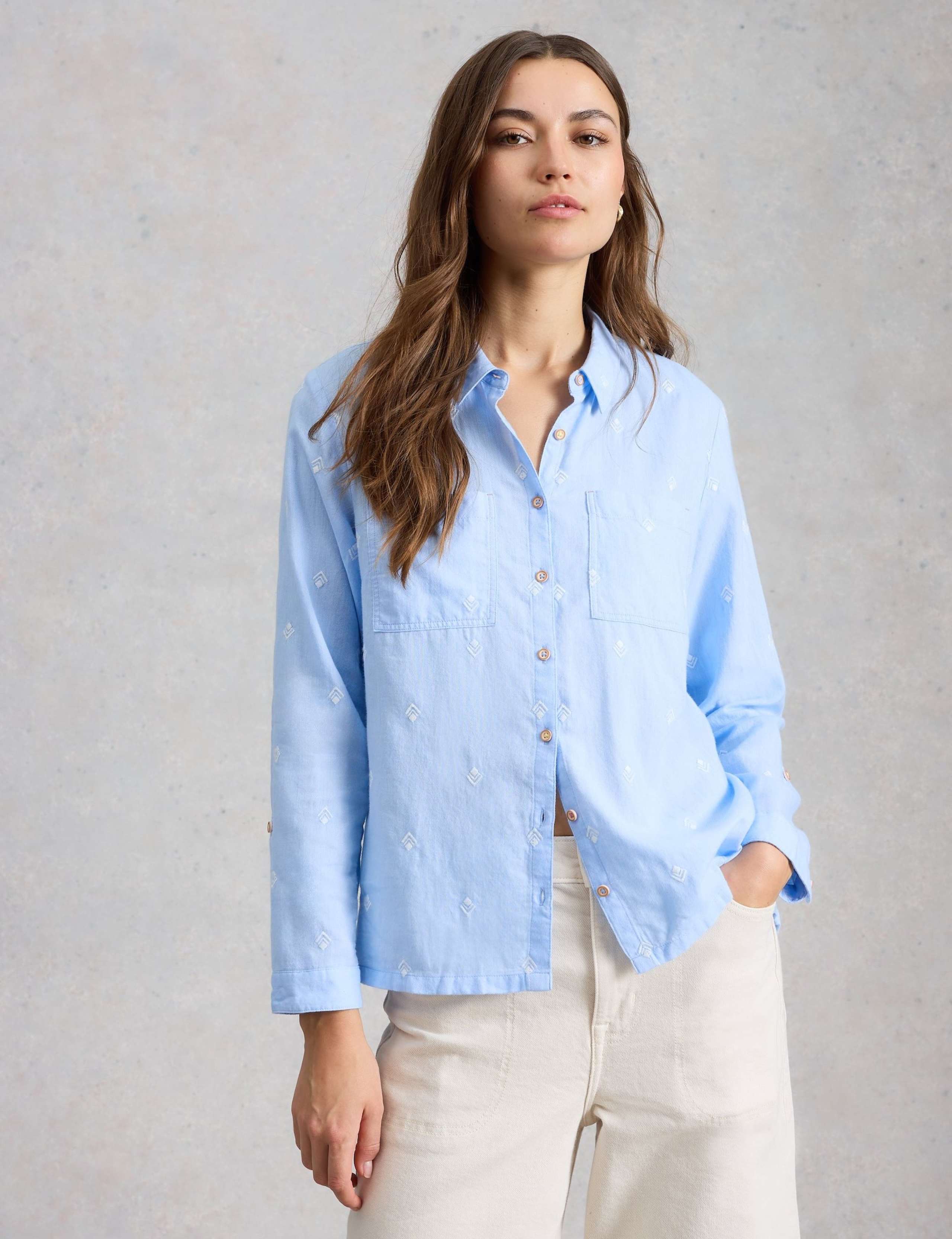 Pure Cotton Embroidered Collared Shirt 3 of 6