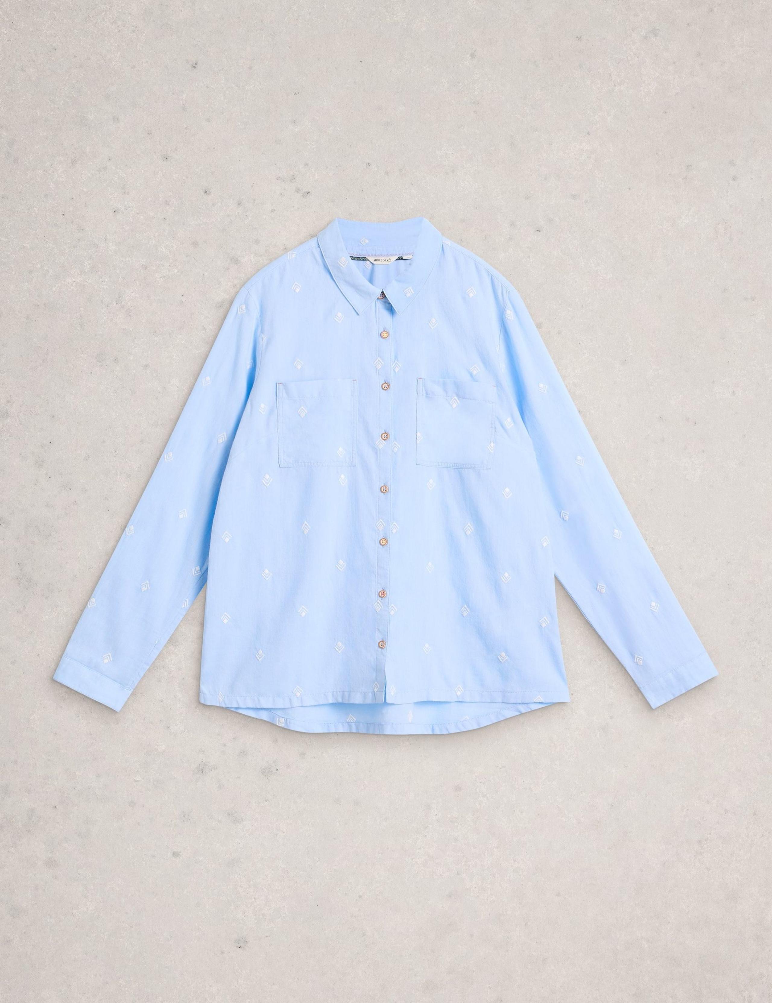 Pure Cotton Embroidered Collared Shirt 2 of 6