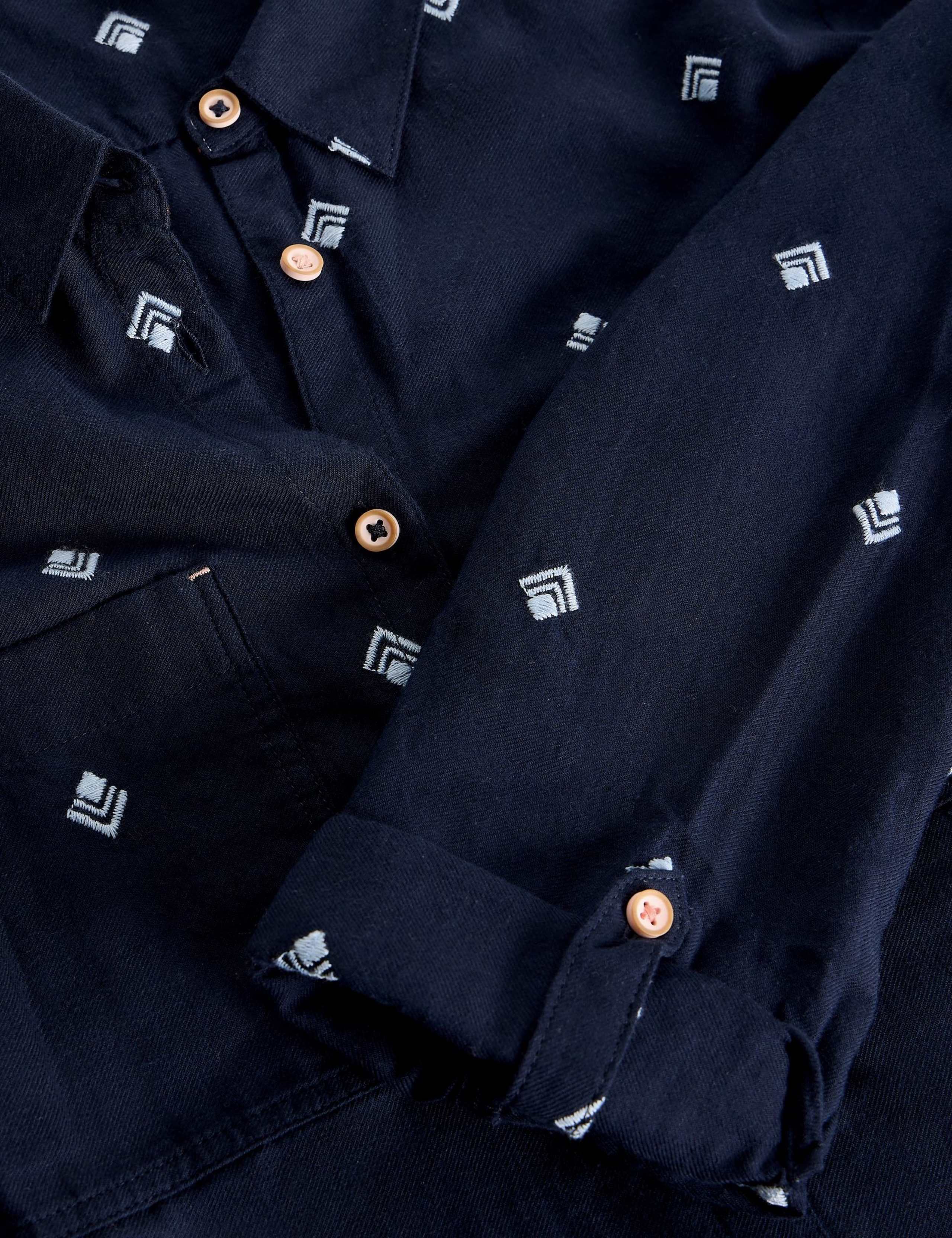 Pure Cotton Embroidered Collared Shirt 4 of 6