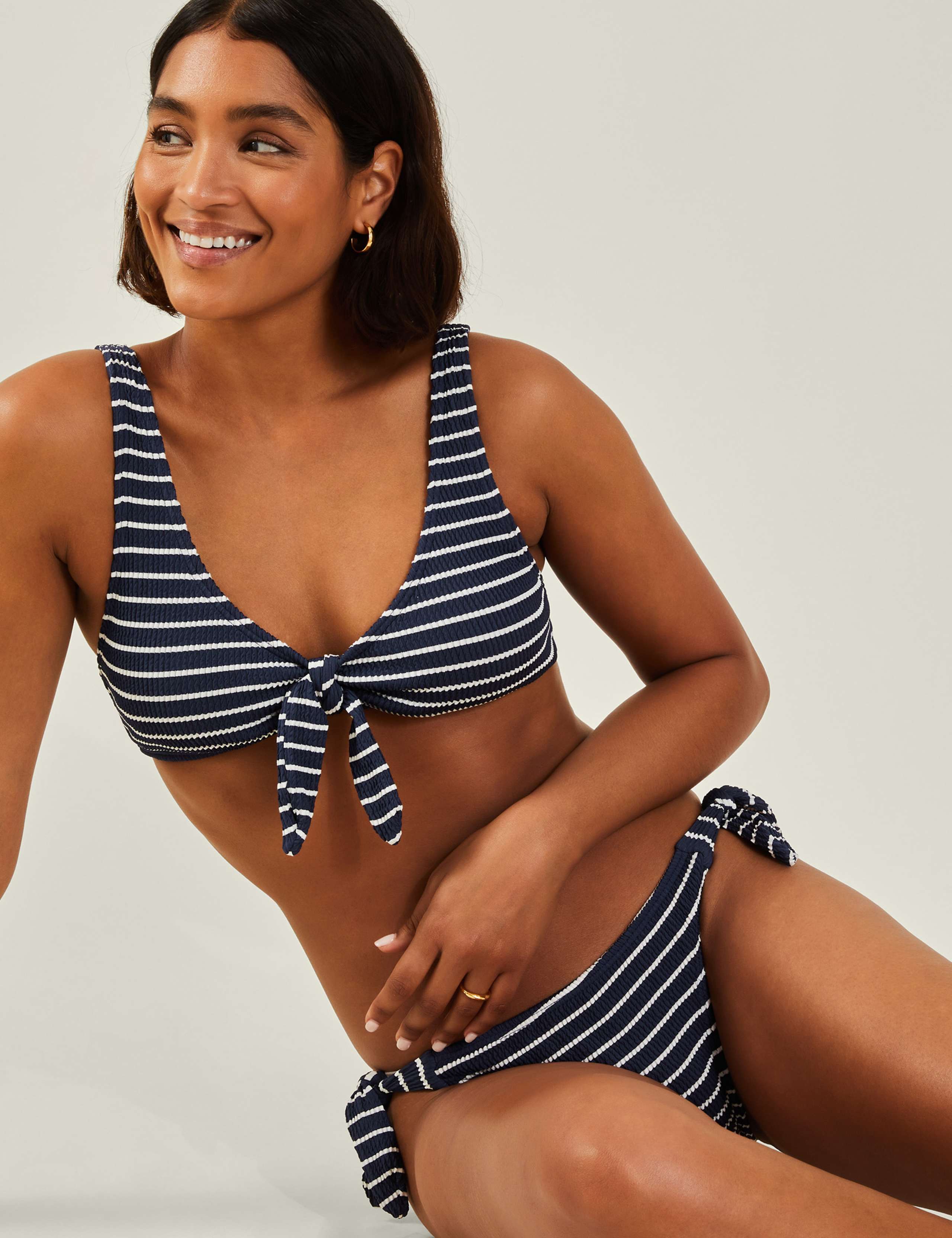 Striped Tie Detail Bikini Top 3 of 4